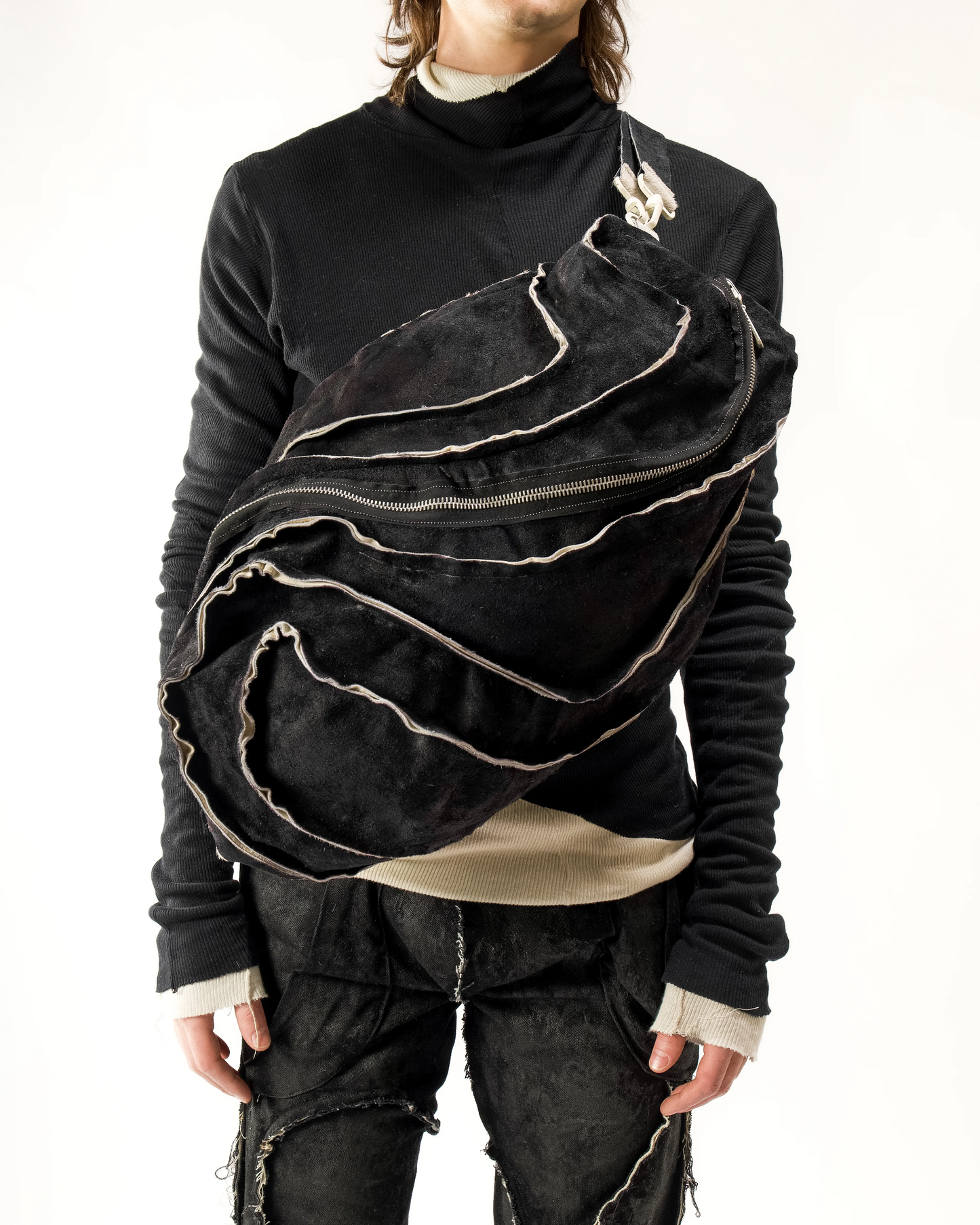 JAS Leather Sculpture Hair On Hide Bag