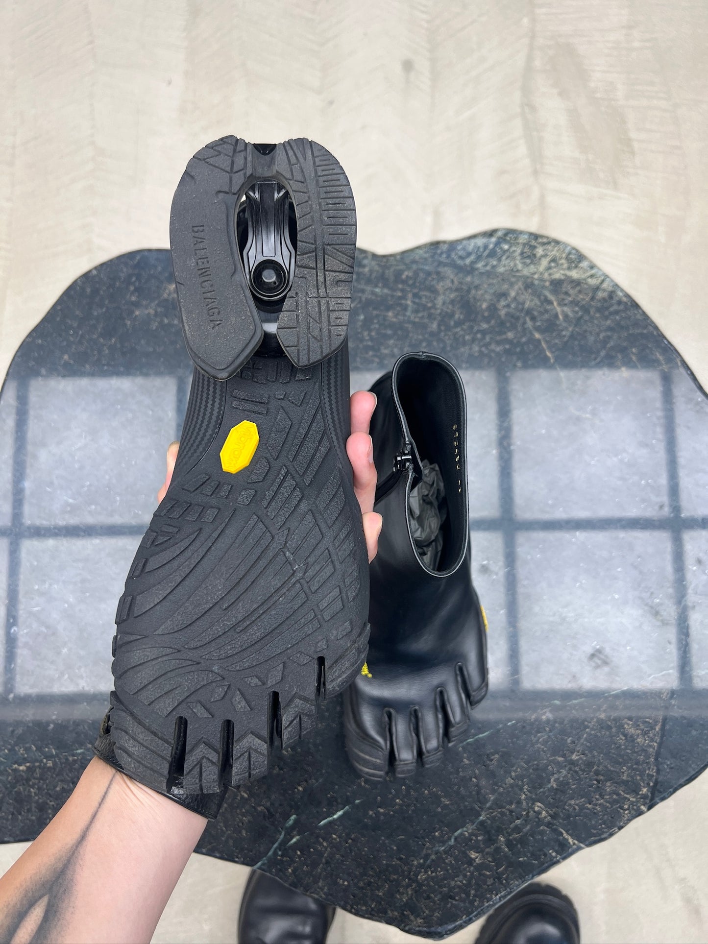 Balenciaga Vibram Leather Toe Heels