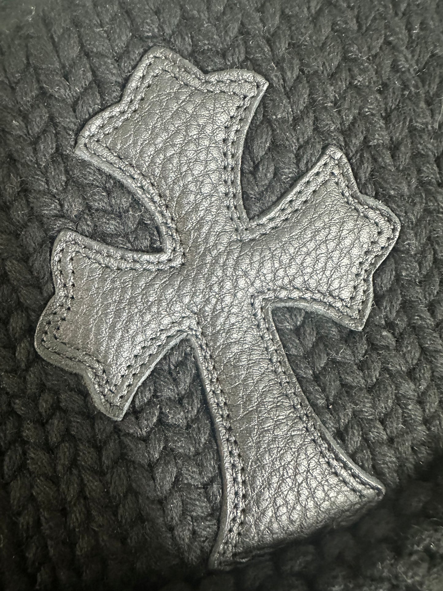 Chrome Hearts Leather Cross Patch Beanie