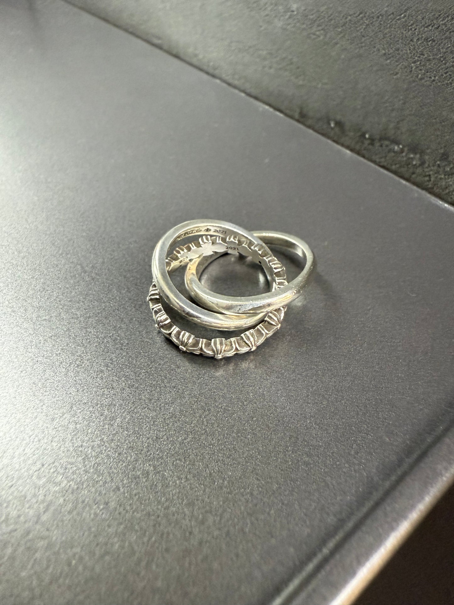 Chrome Hearts Tiny E CH Plus Band Triple Ring