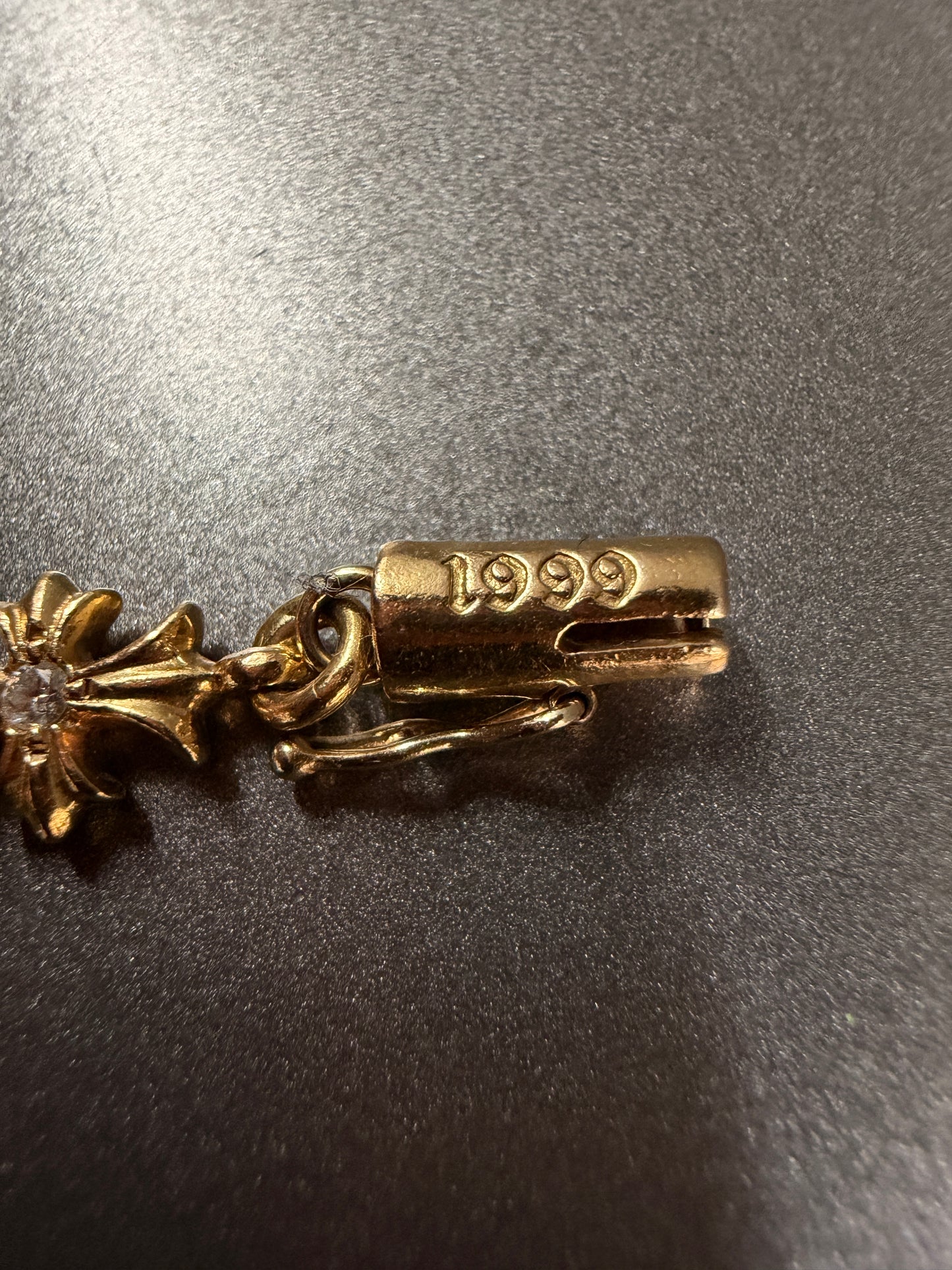 Chrome Hearts 22k Tiny E Bracelet With Diamonds 13 Links