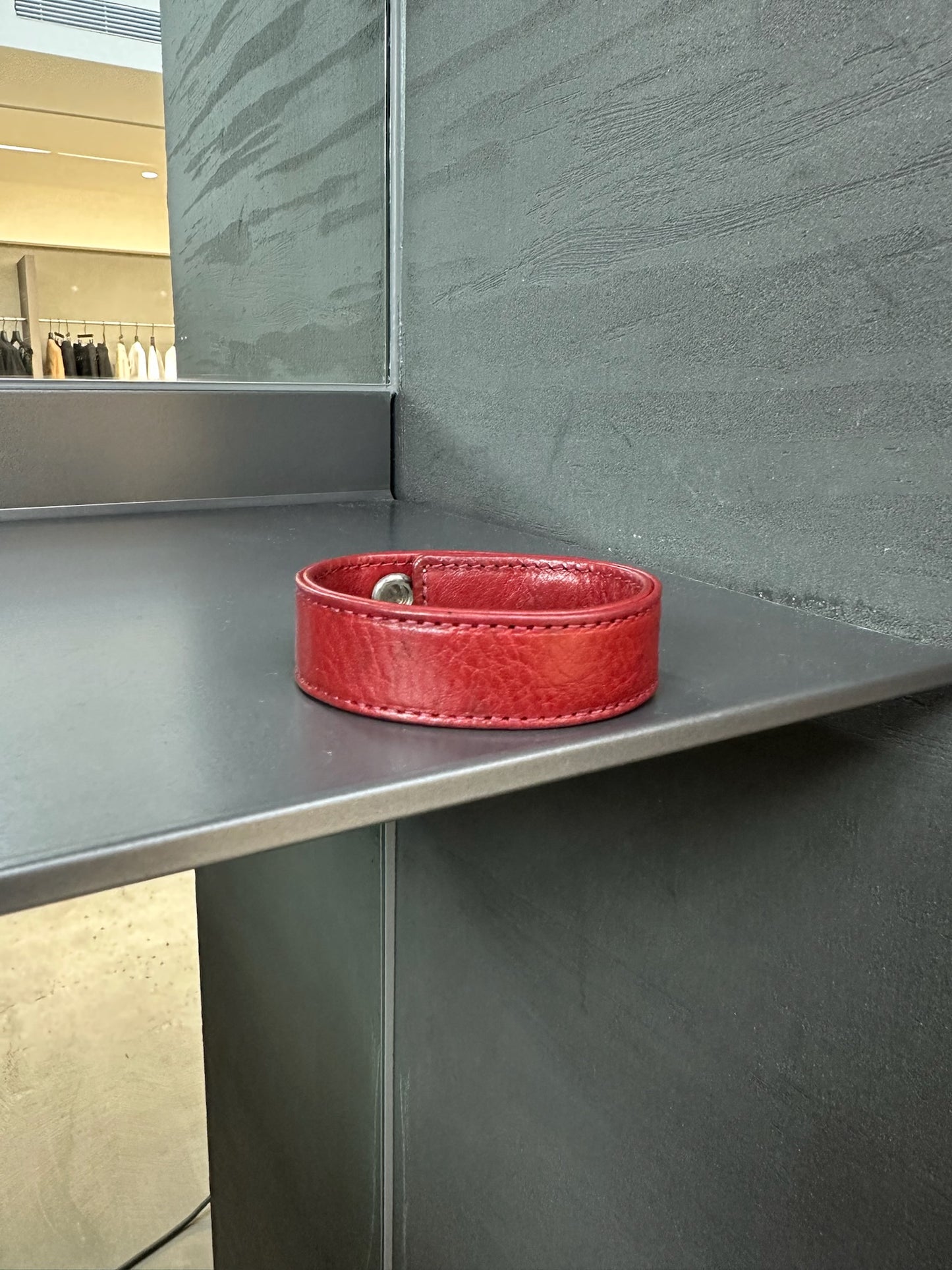 Chrome Hearts Red Leather Bracelet