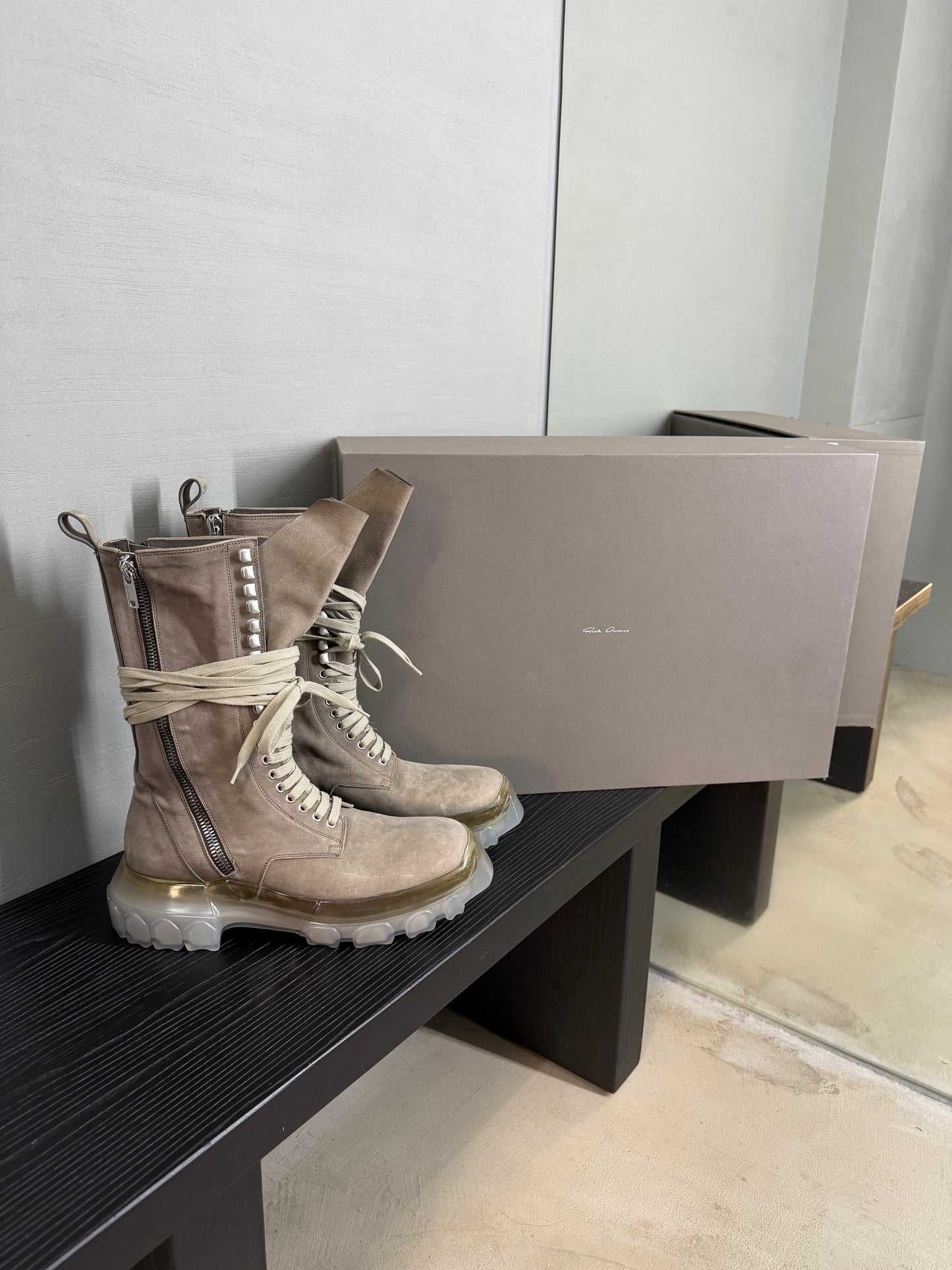Rick Owens Army Tractor Lace Up Boots