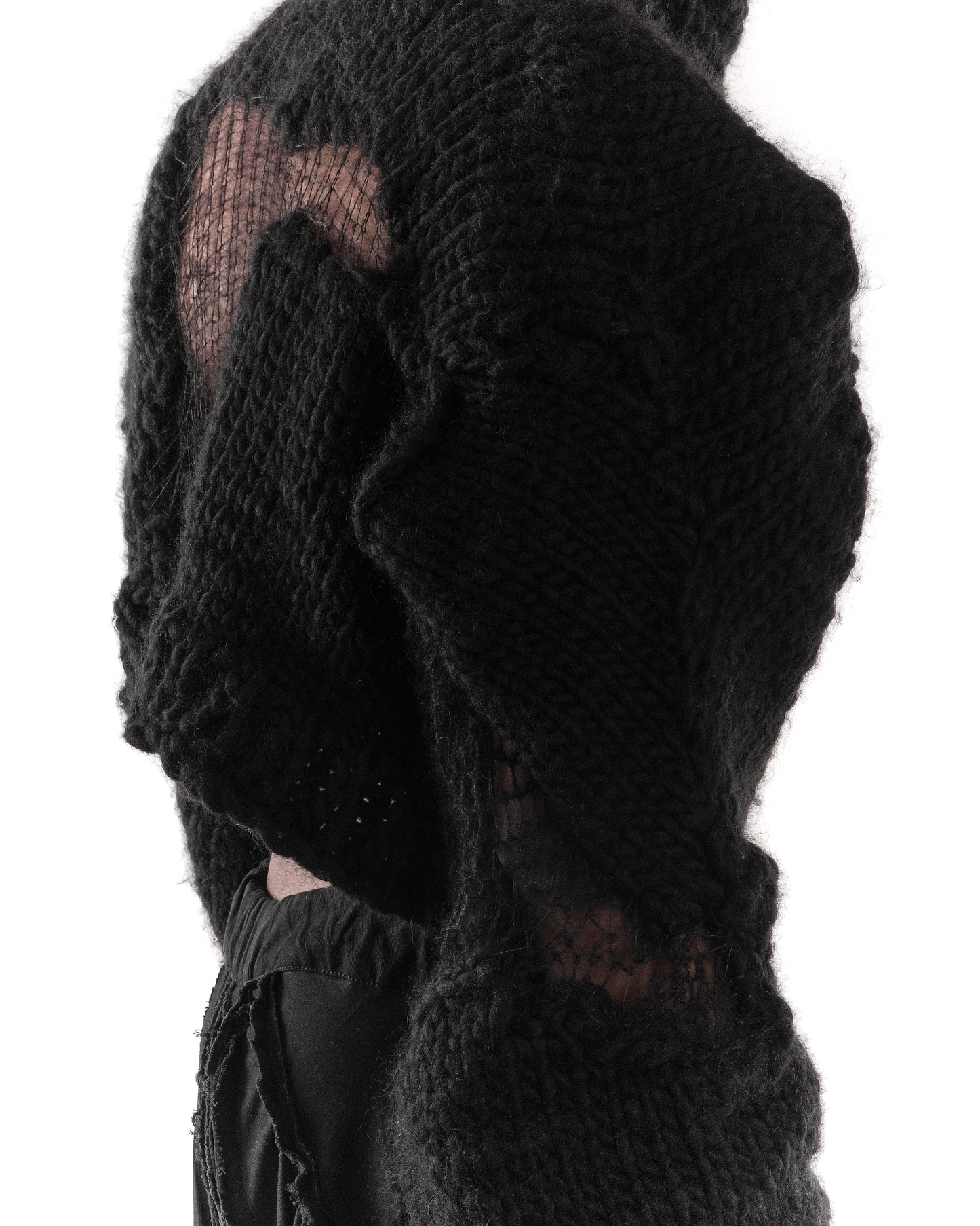 JAS Cropped Black Plexus Knit Sweater