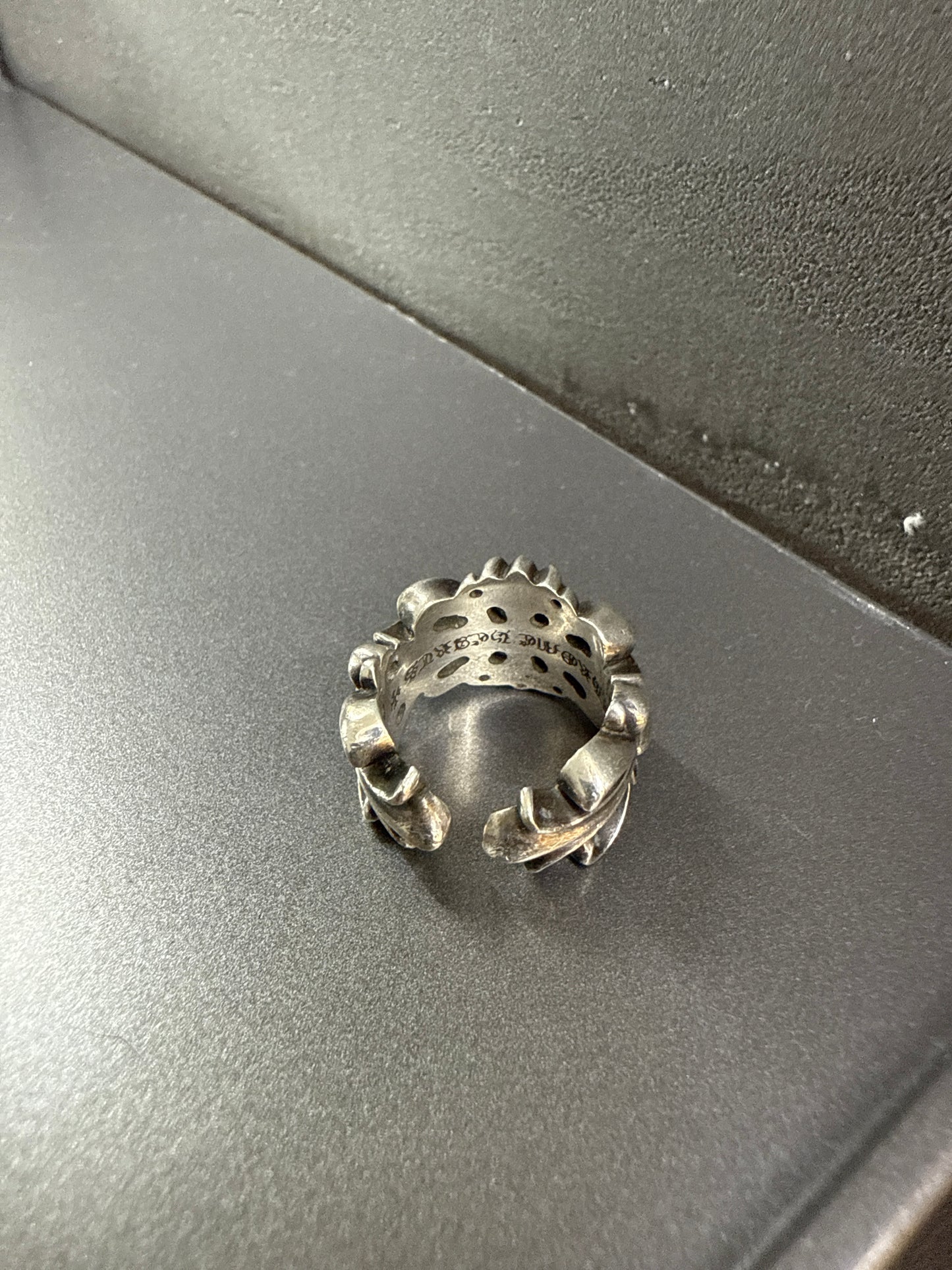 Chrome Hearts double floral cross ring
