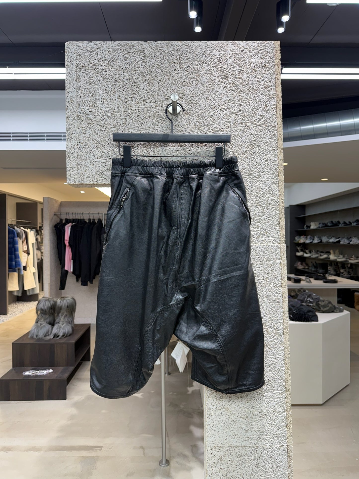 Rick Owens Leather Pods Shorts