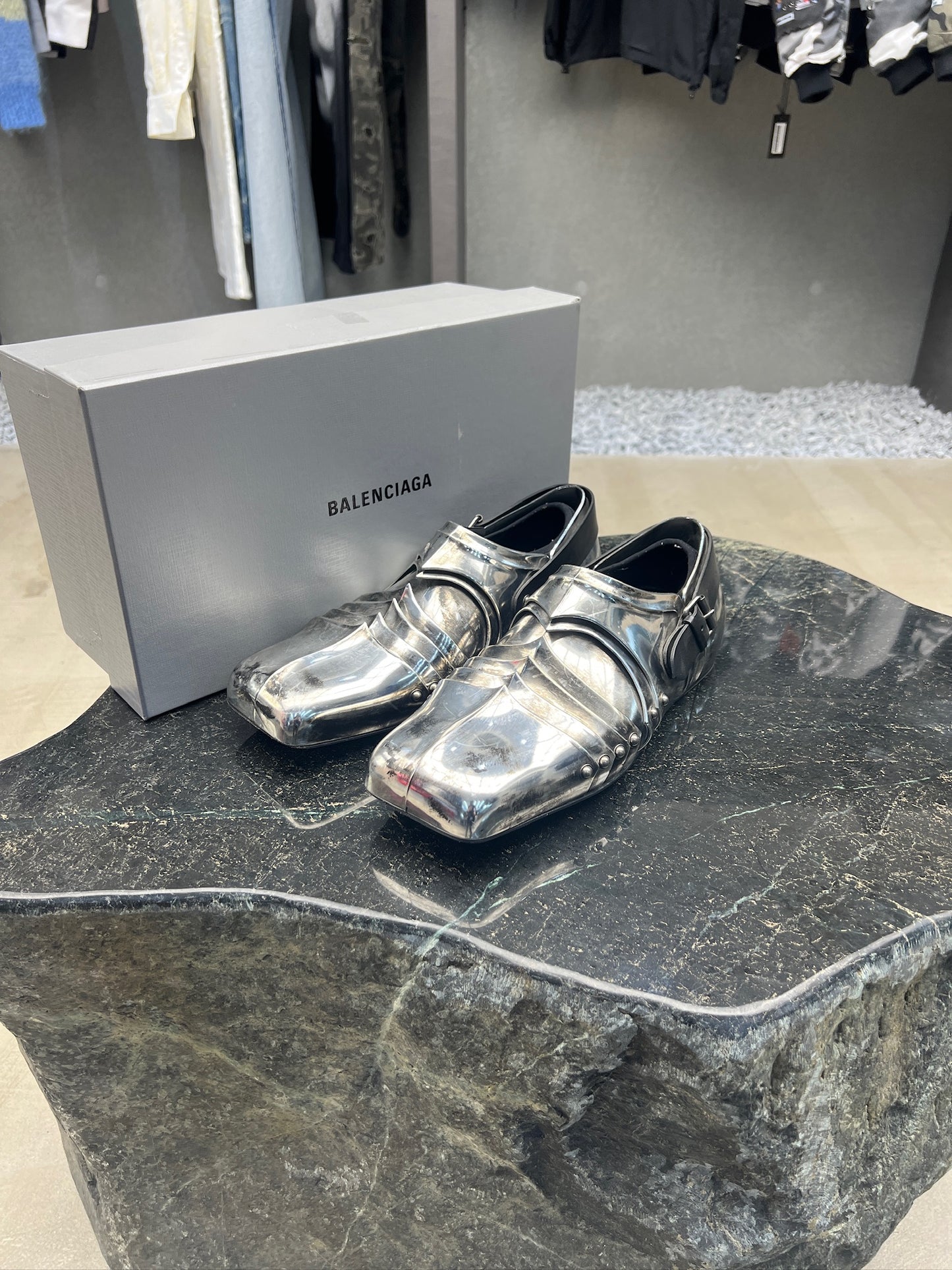 Balenciaga Chevalier Silver Derbies