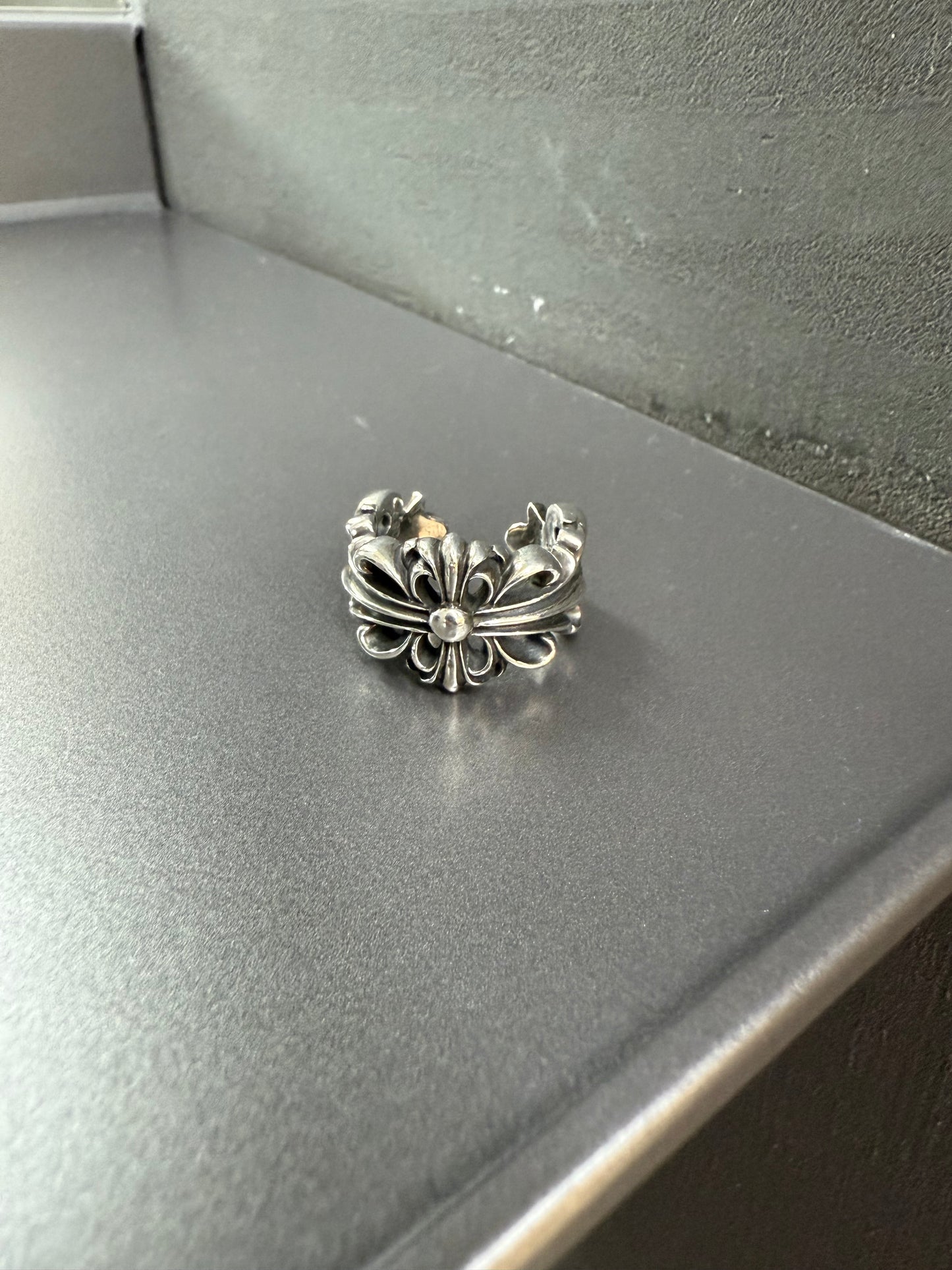 Chrome Hearts double floral cross ring