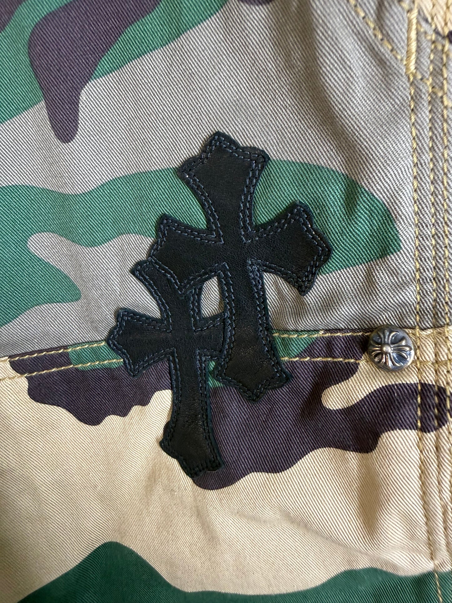 Chrome Hearts leather patched shorts