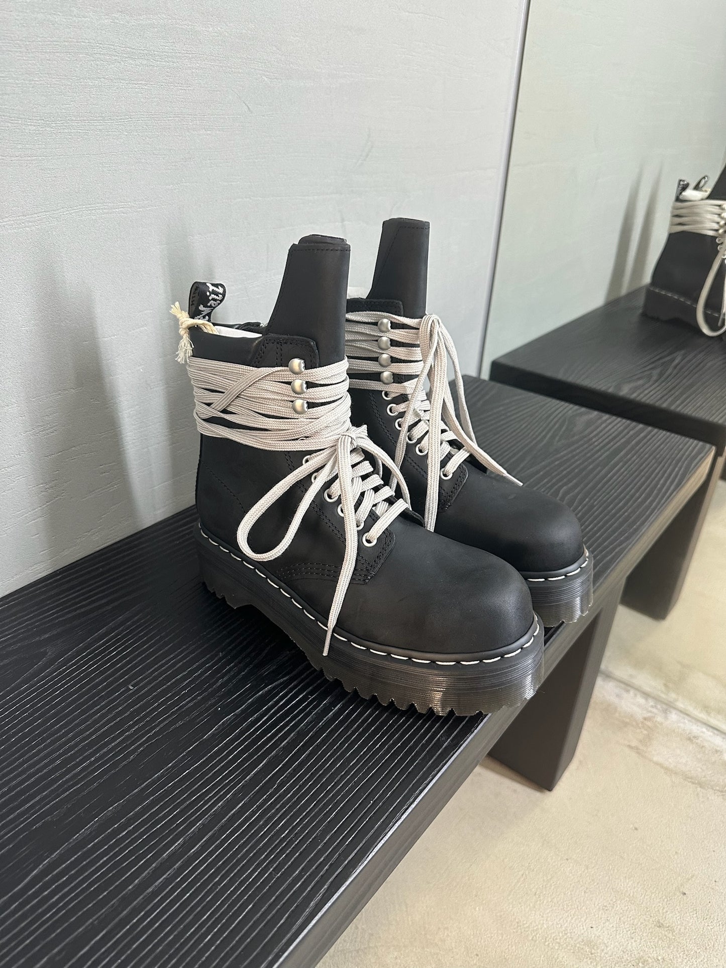 Rick Owens Dr.Martens Quad Sole Steel Toe Boot