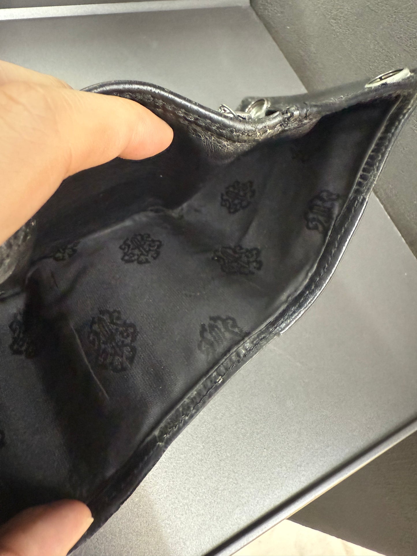 Chrome Hearts 3 fold leather wallet