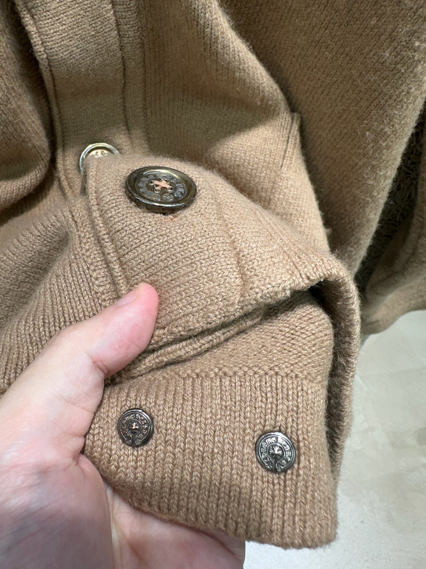 Chrome Hearts Leather Patch Cardigan
