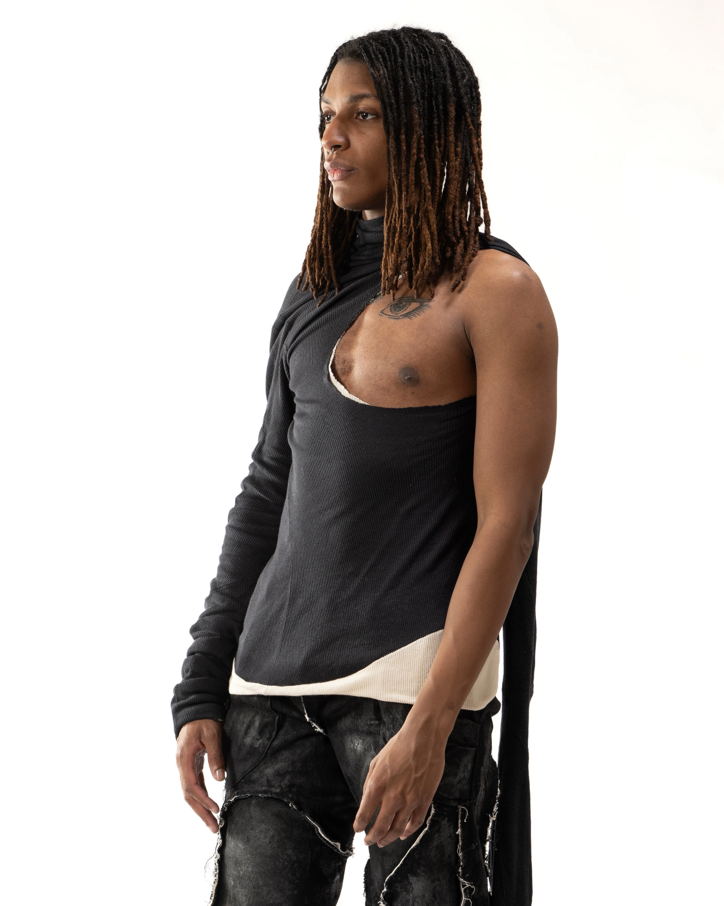 JAS Black Reversible Split Turtleneck