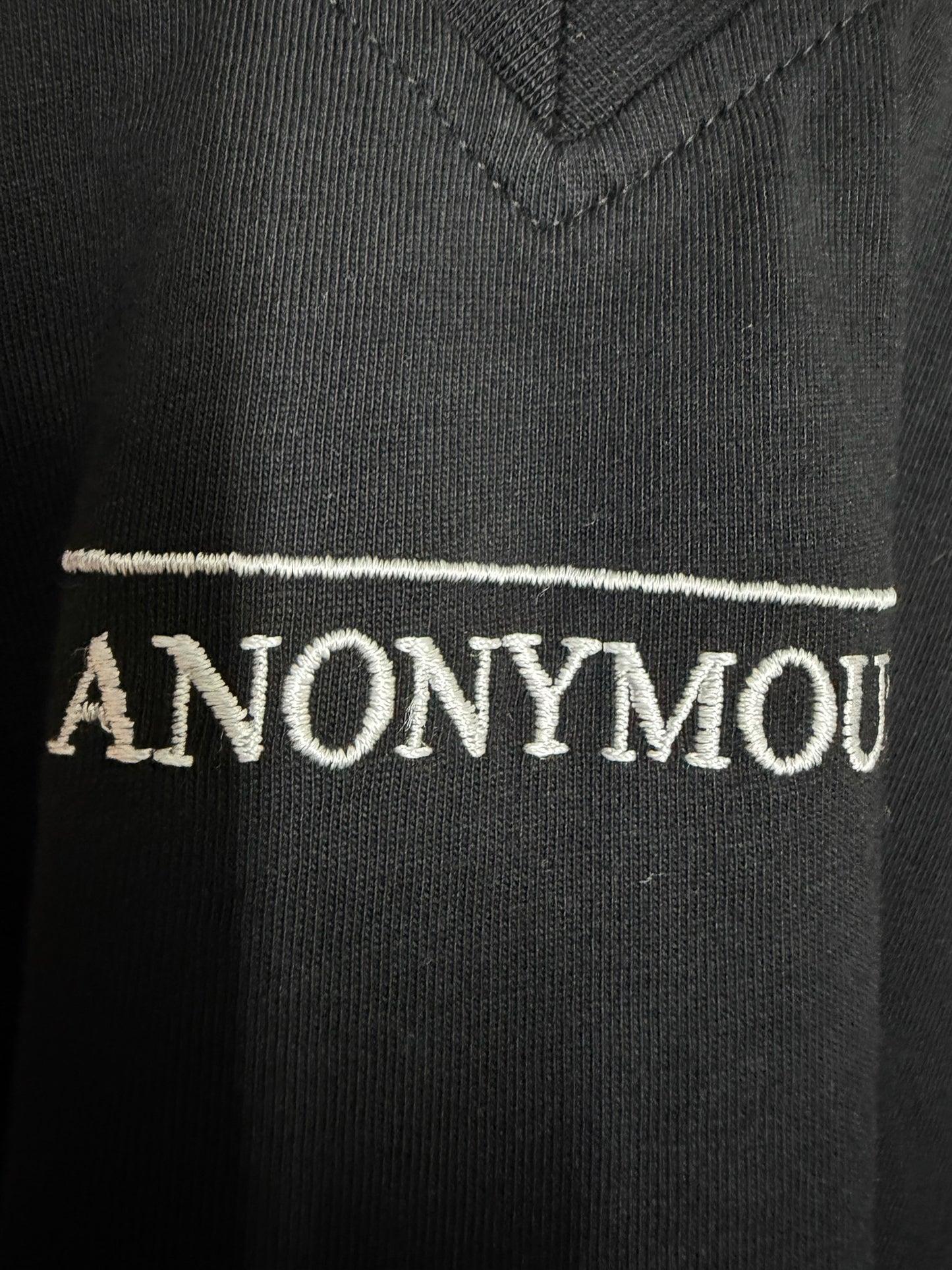 Anonymous Club Embroidered V-Neck Balaclava T-Shirt