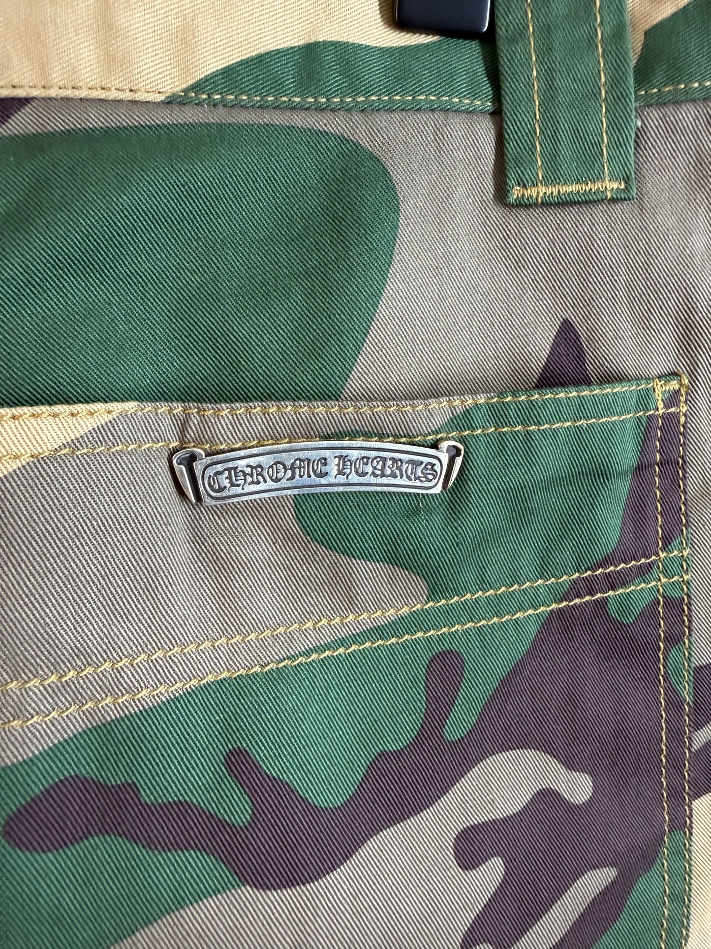 Chrome Hearts leather patched shorts
