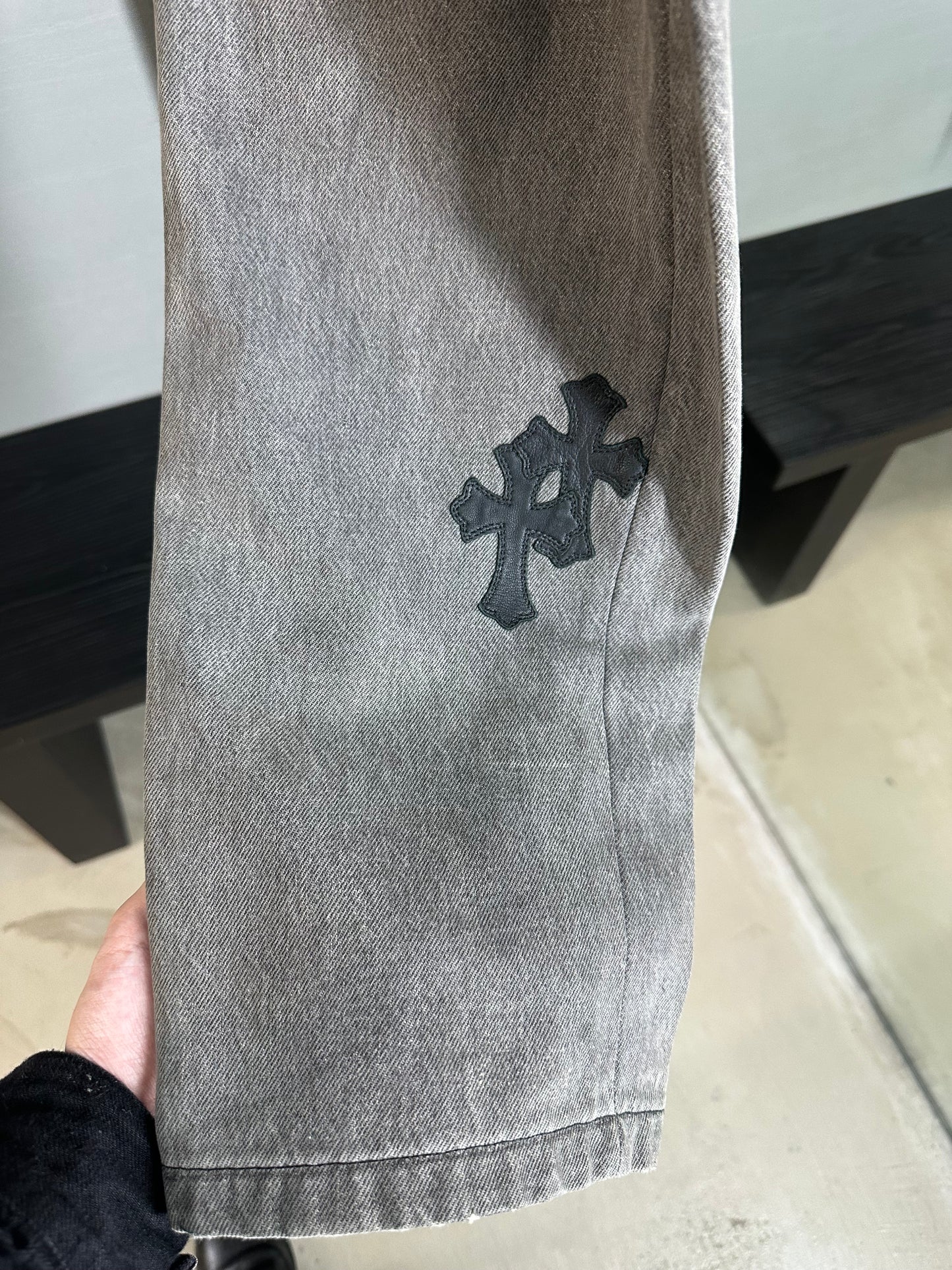 Chrome Hearts Leather Patched 501 Levis Jeans