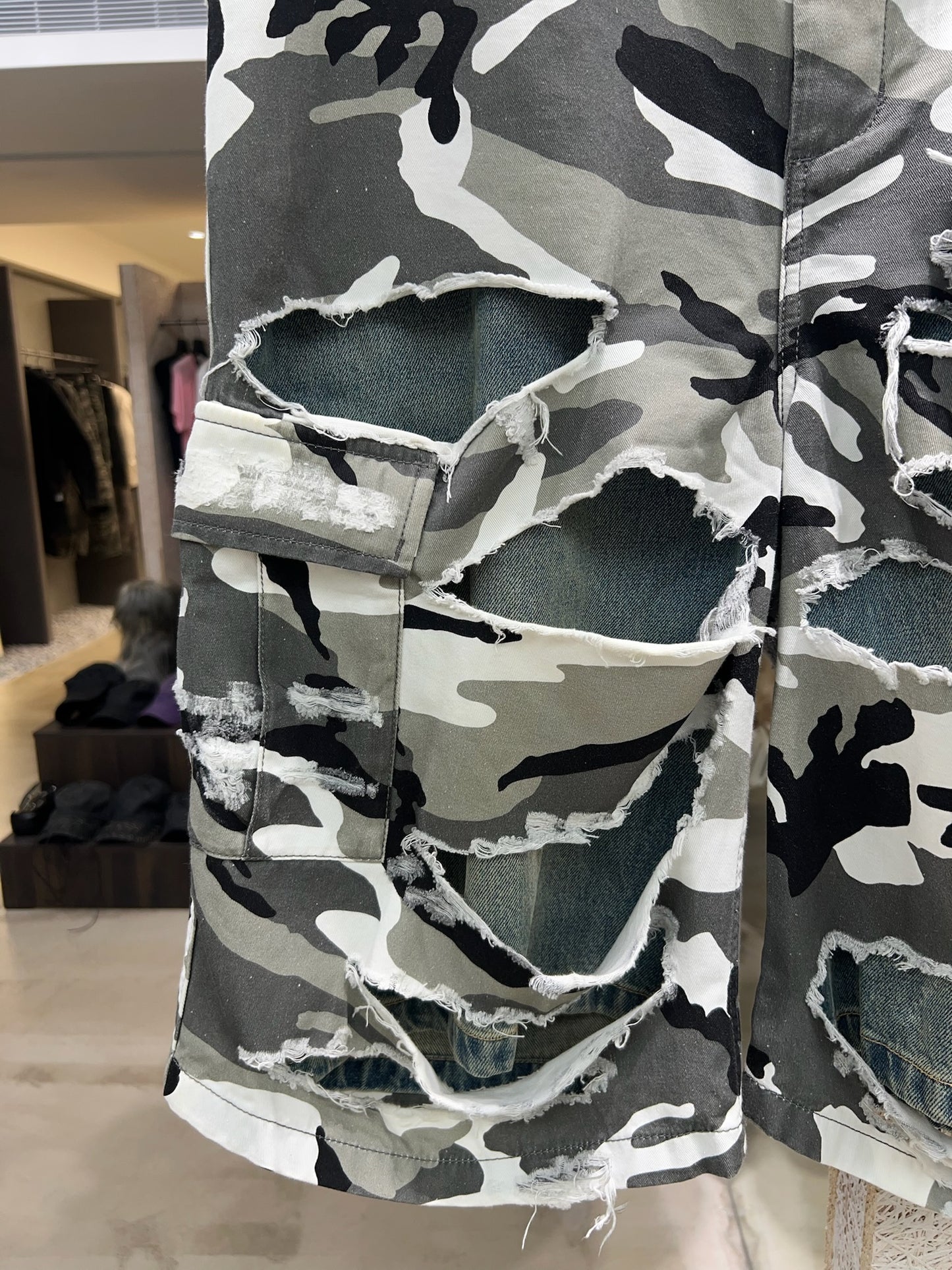 Balenciaga Trompe-L’Oeil Camo Shorts