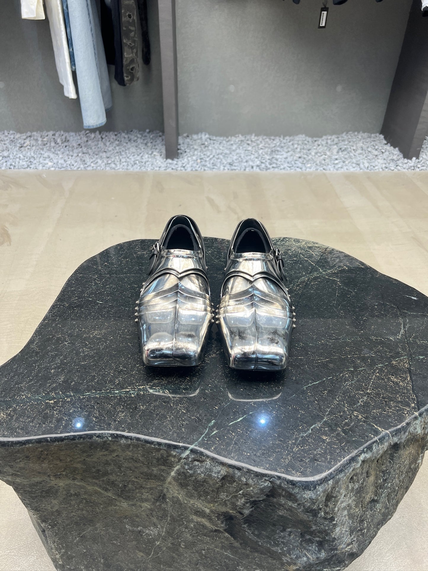 Balenciaga Chevalier Silver Derbies
