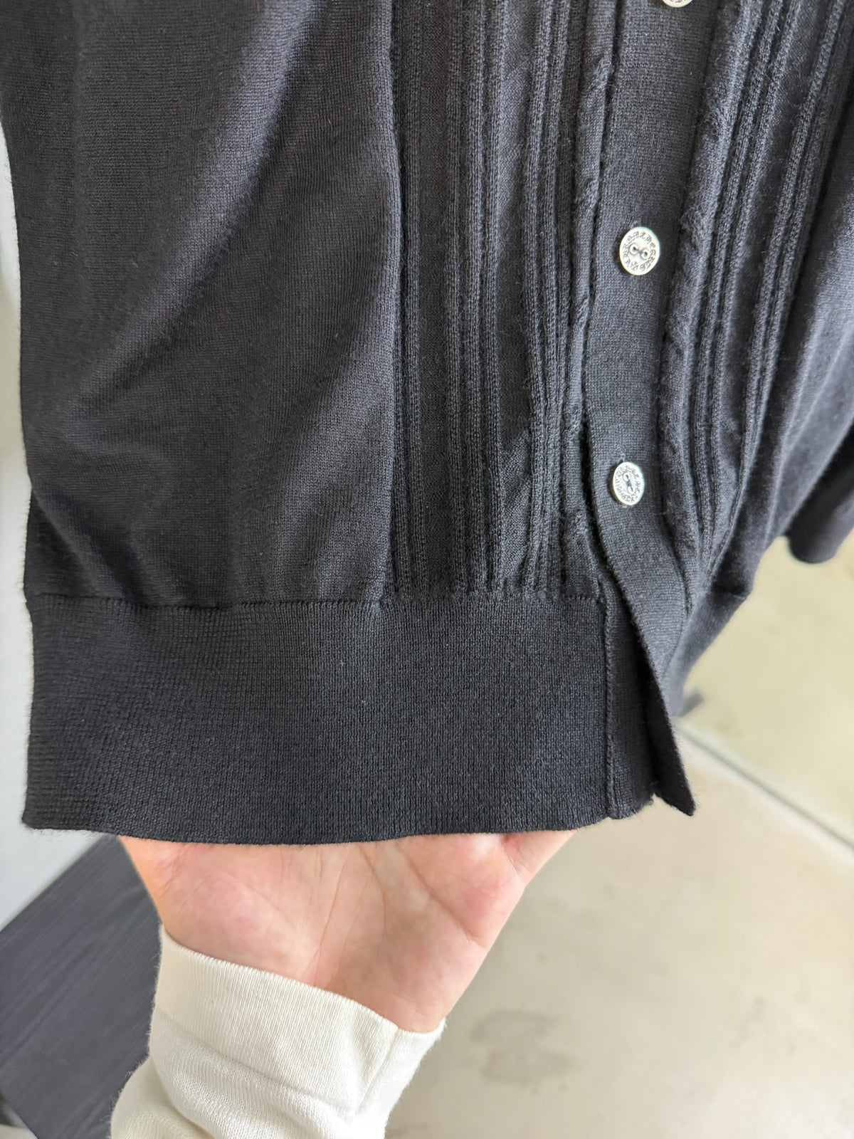 Chrome Hearts Silk Cashmere Cross Patch Switchblade Cardigan