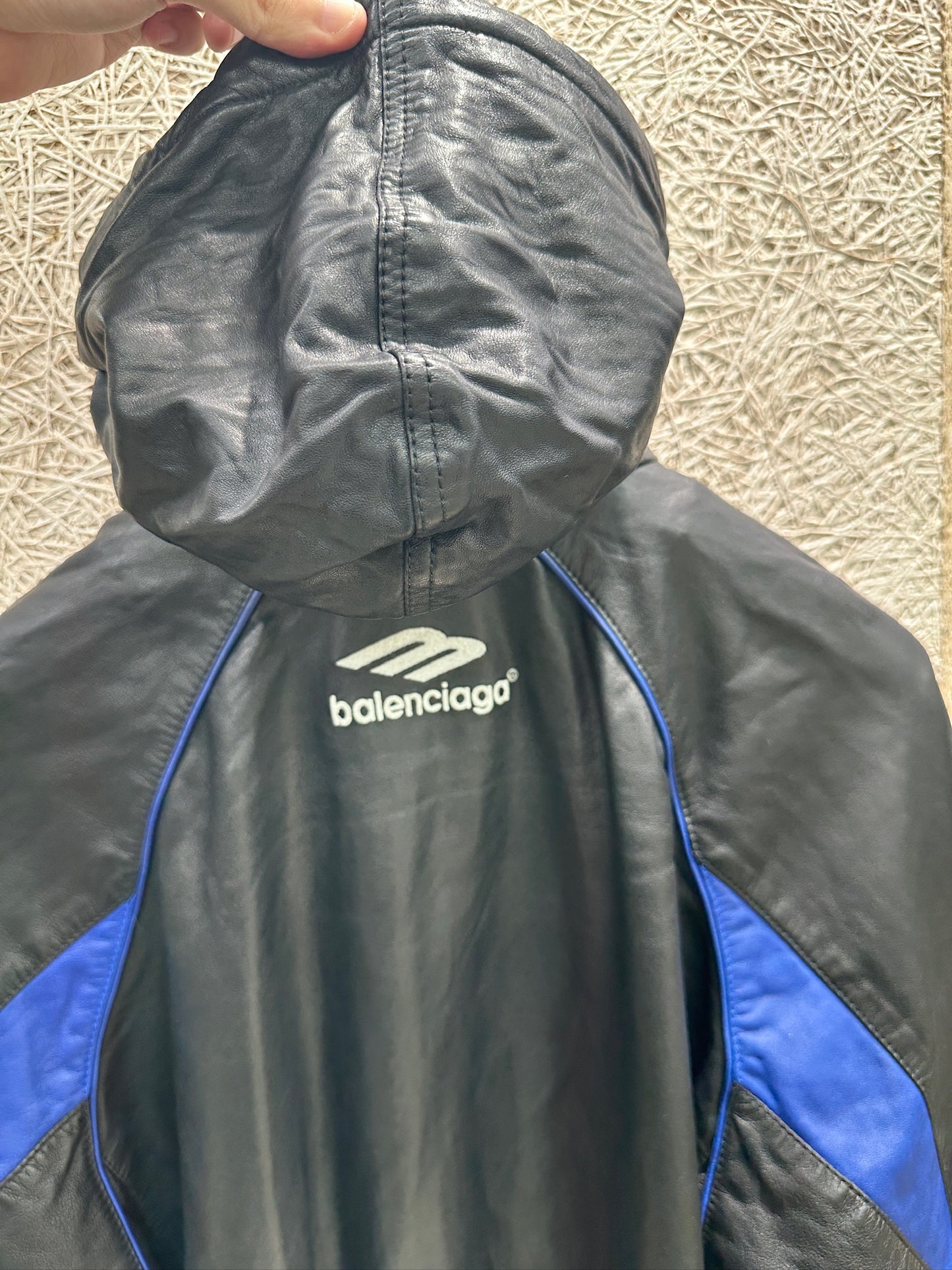 Balenciaga 3B Sports Icon Leather Track Jacket