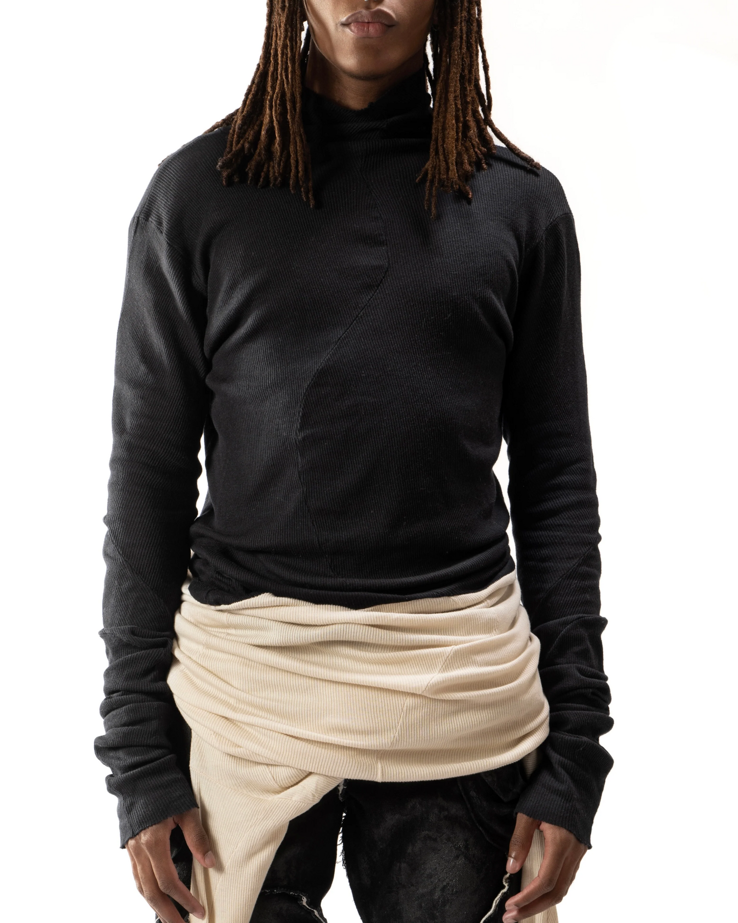 JAS Black Reversible Split Turtleneck