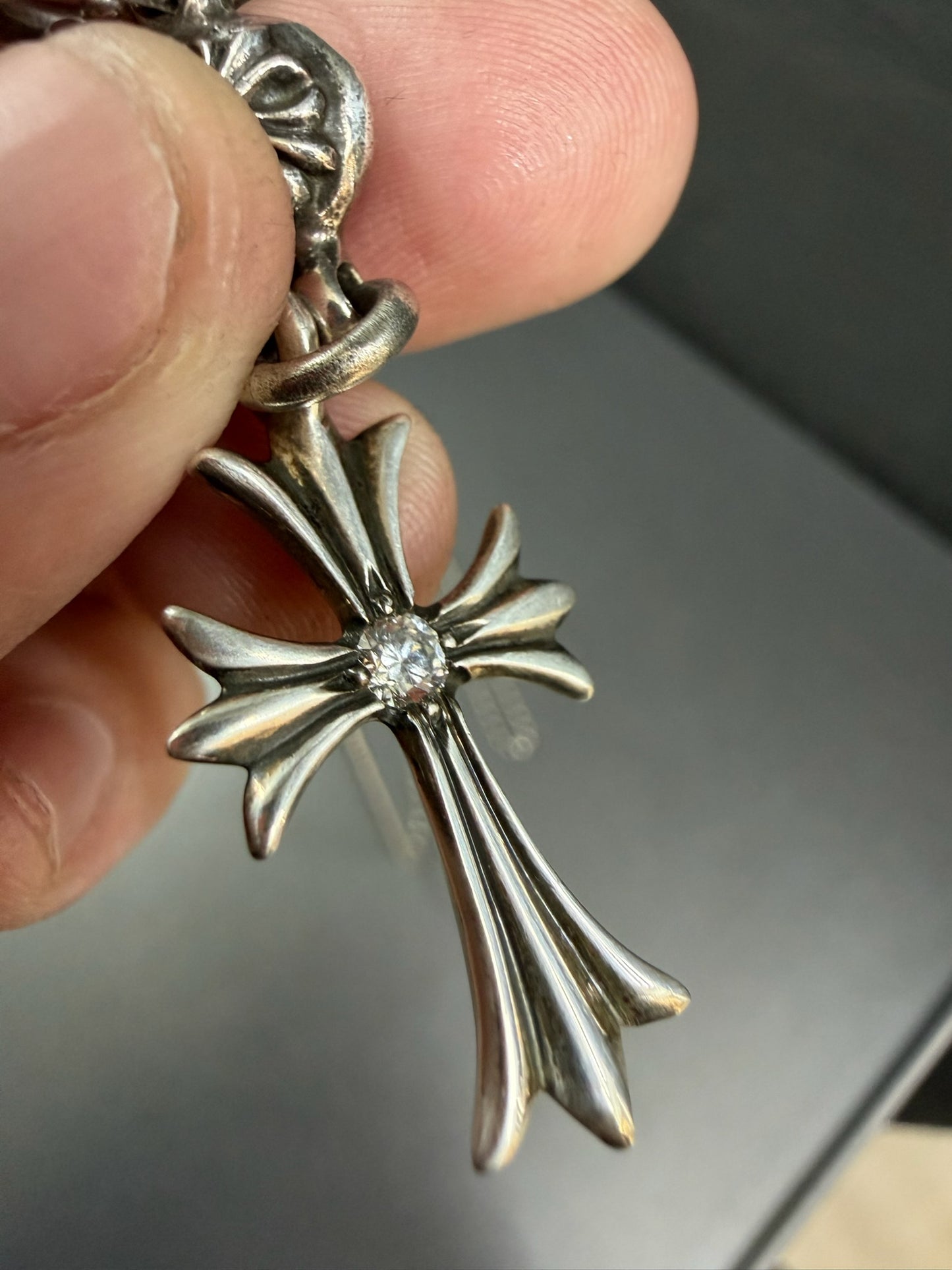 Chrome Hearts Cross Ball Necklace with Diamond