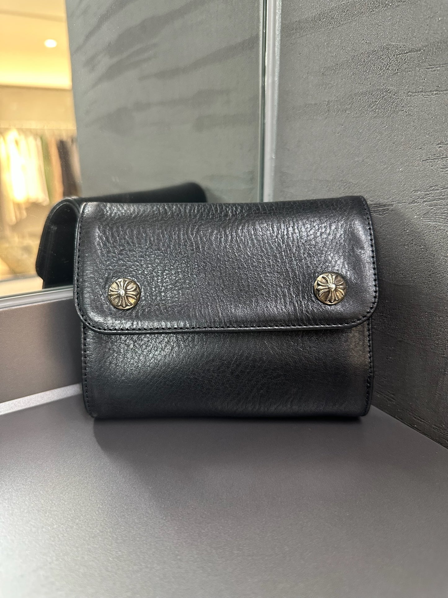 Chrome Hearts buckle scroll wallet