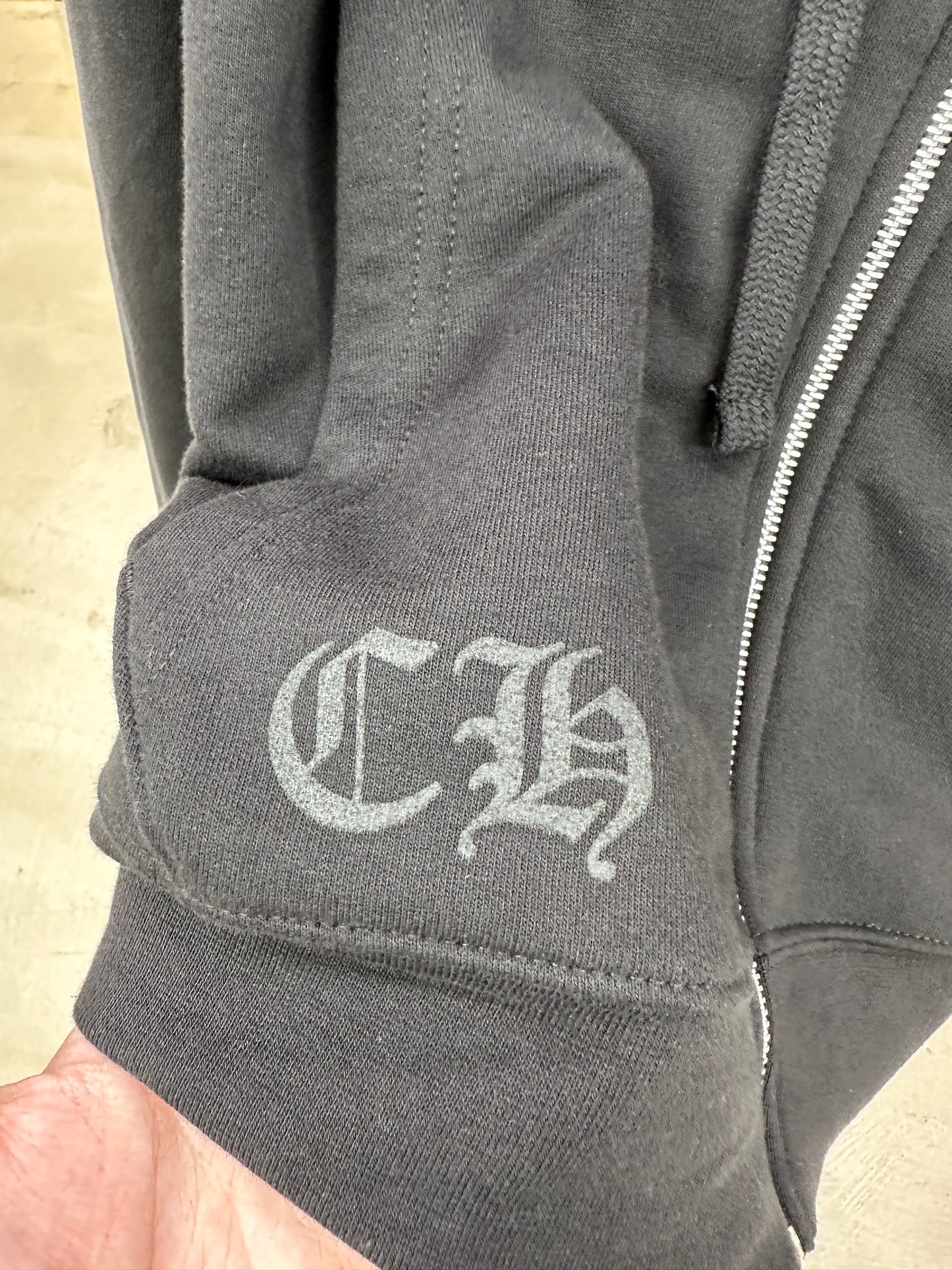 Chrome Hearts Horseshoe Floral Cross Zip-up Hoodie