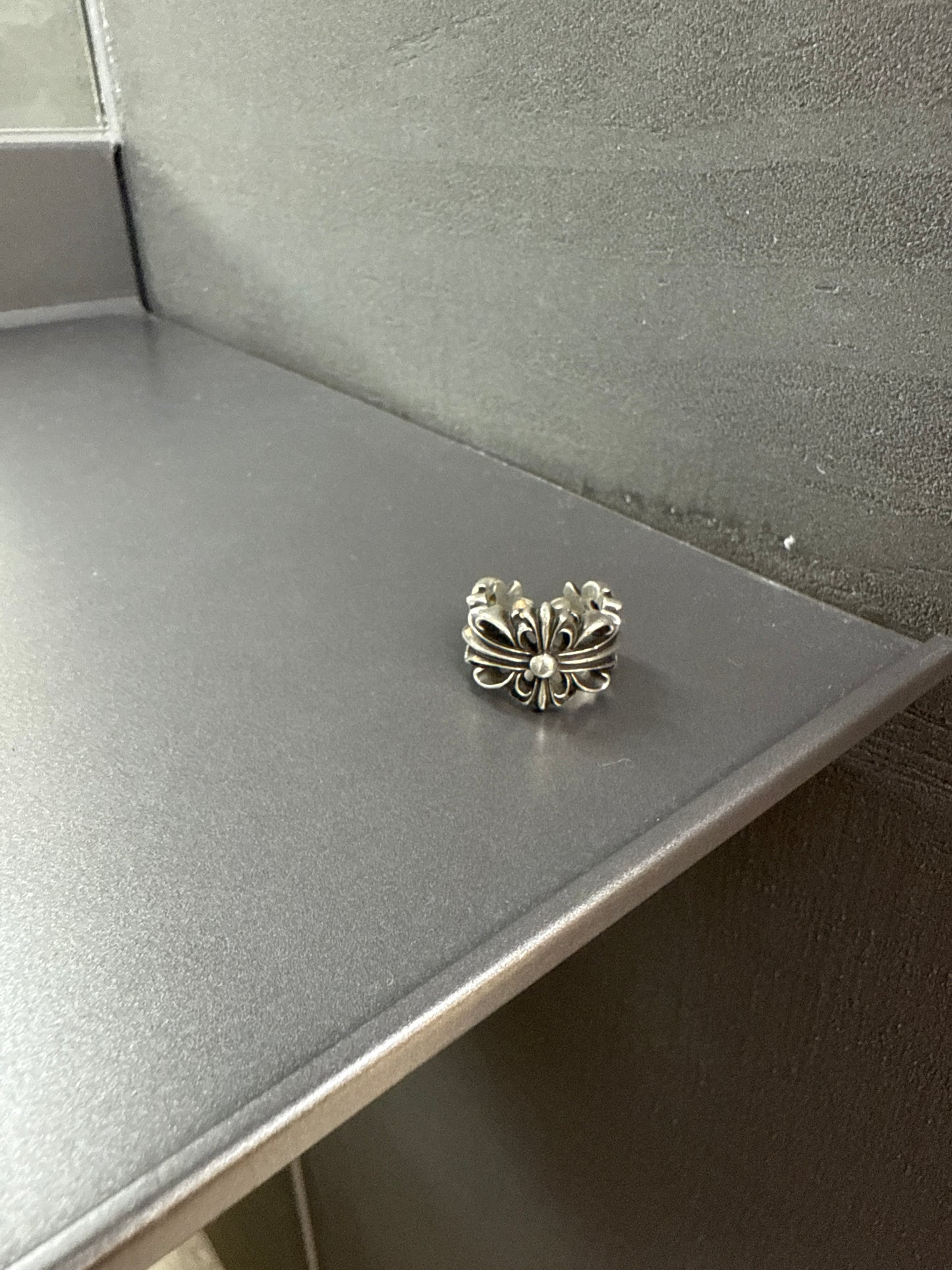 Chrome Hearts double floral cross ring