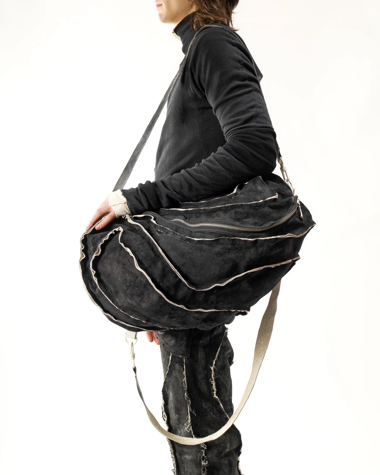 JAS Leather Sculpture Hair On Hide Bag