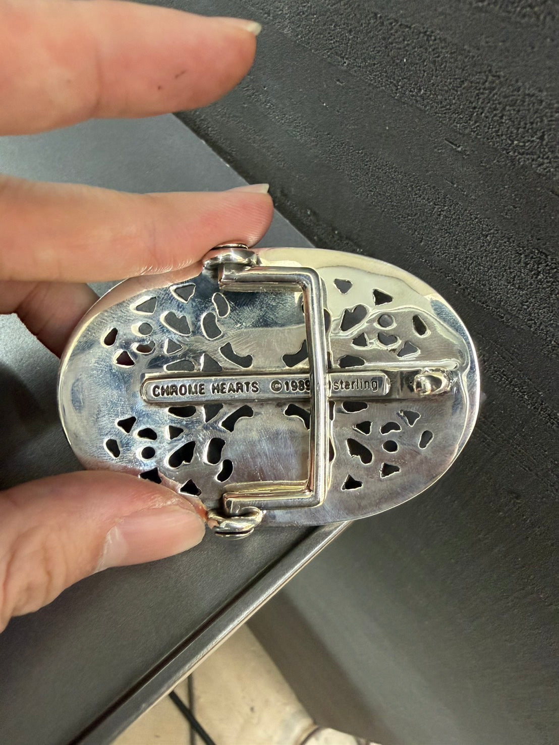 Chrome Hearts Keeper Oval Cross Belt Buckle