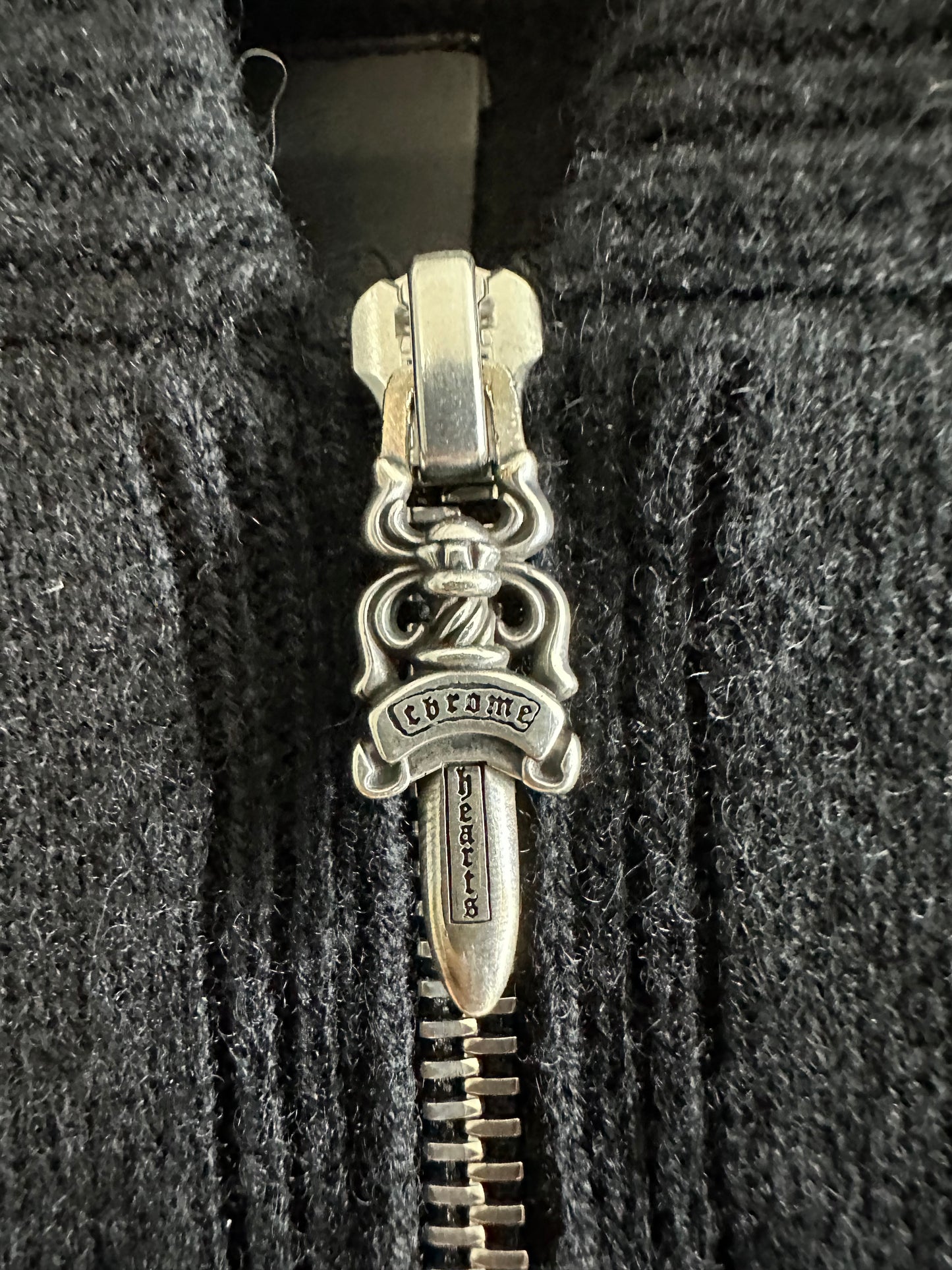 Chrome Hearts Children’s Cashmere Triple Cross Embroidered Zip-up