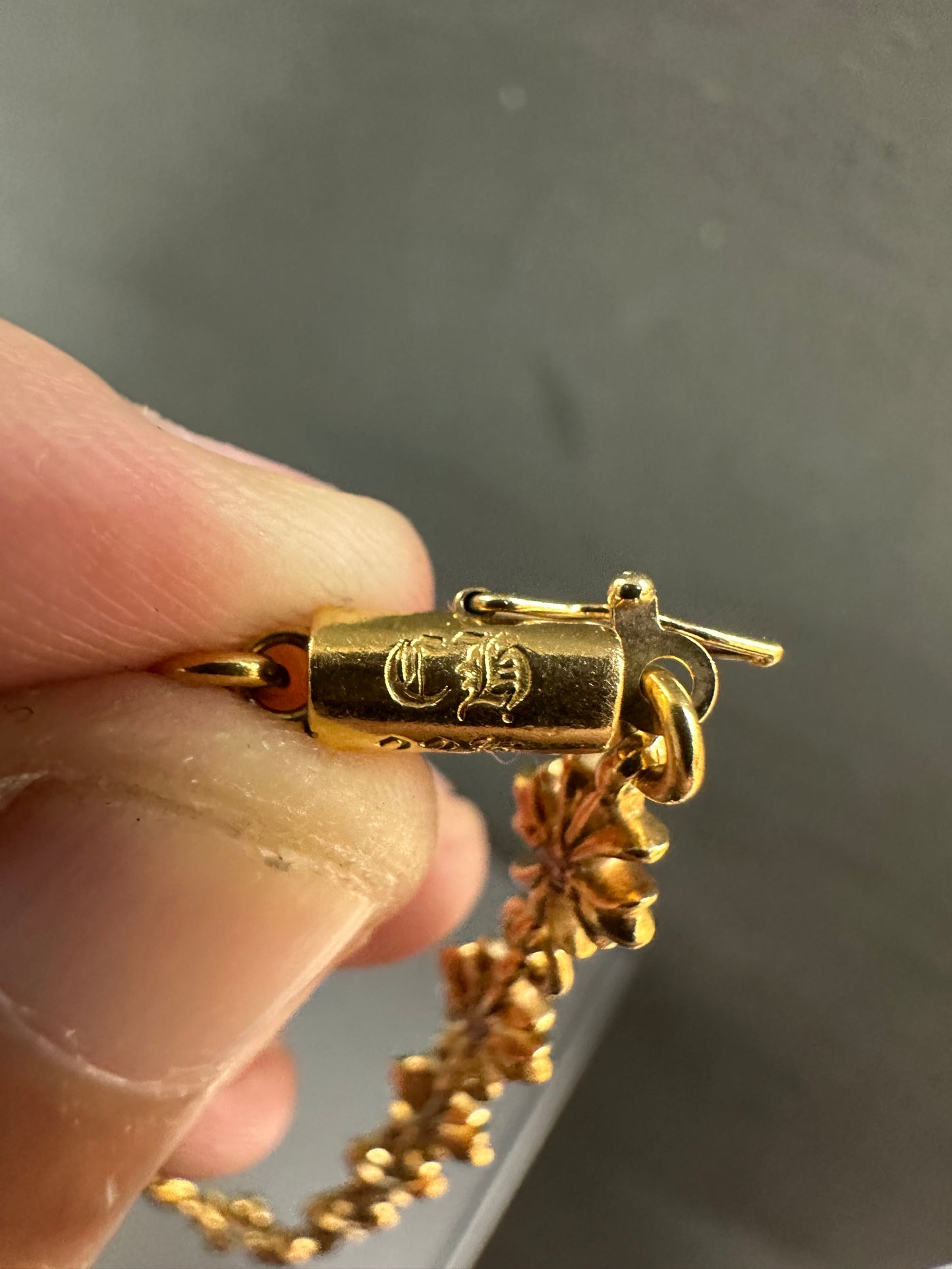 Chrome Hearts 22k Tiny e bracelet with diamonds 13 links