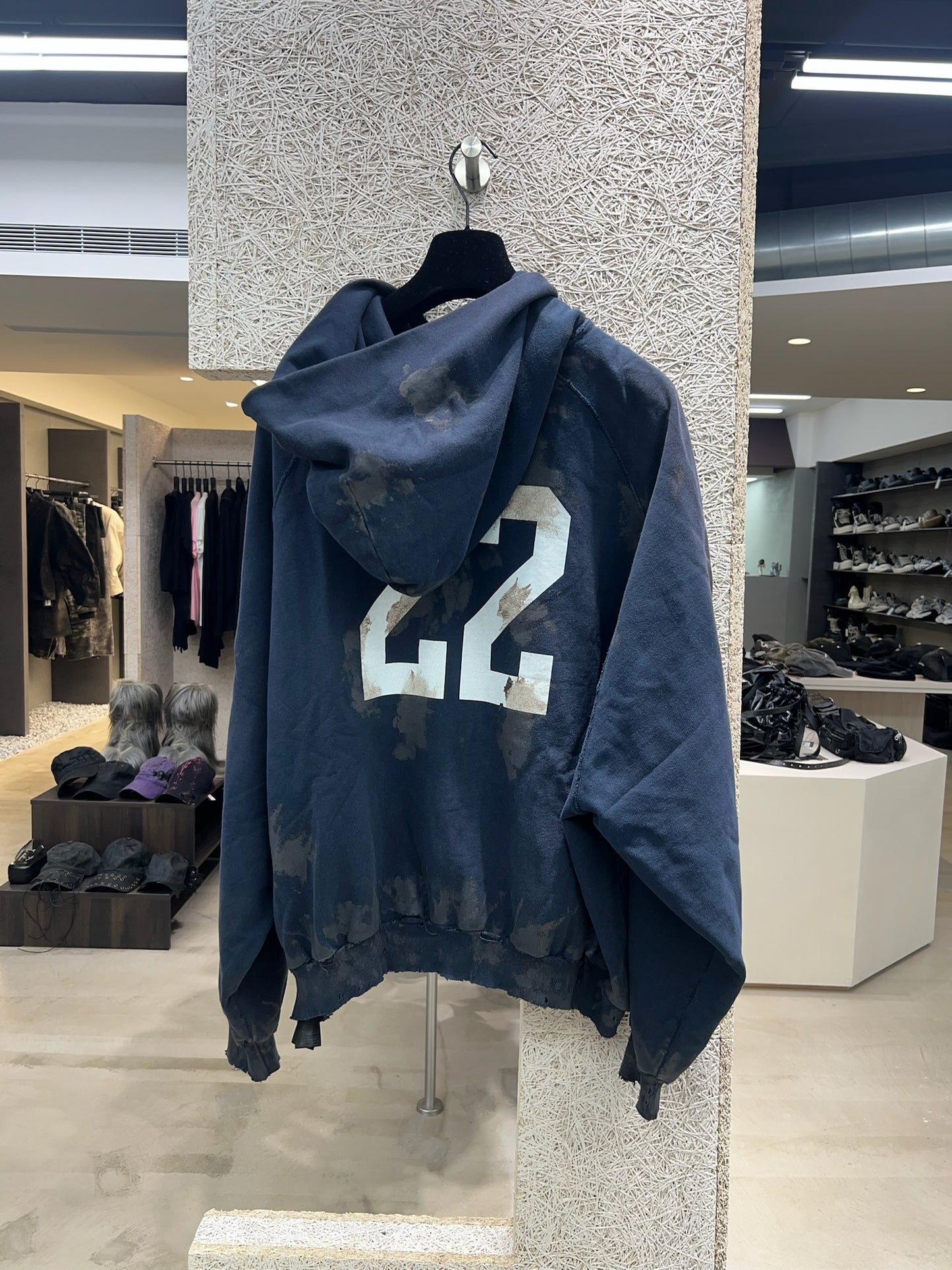 Balenciaga Mud-Dyed Horse Zip-up Hoodie