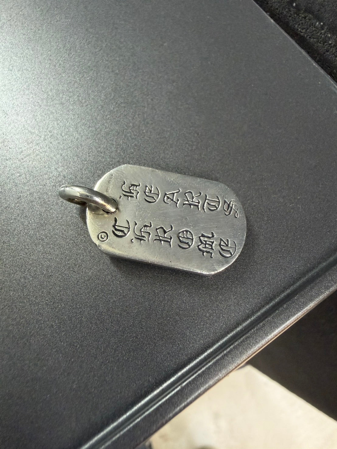 Chrome Hearts Raised Cemetery Cross Dog Tag