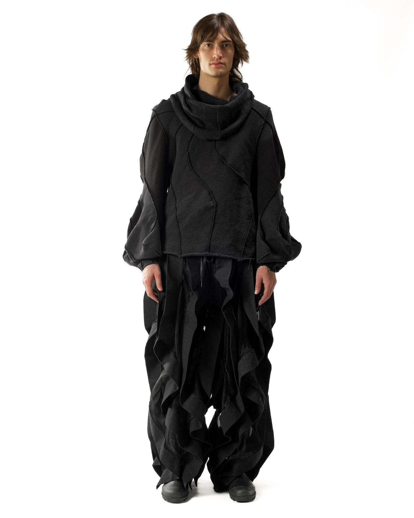 JAS black Reversible Sheer Post Human Pants