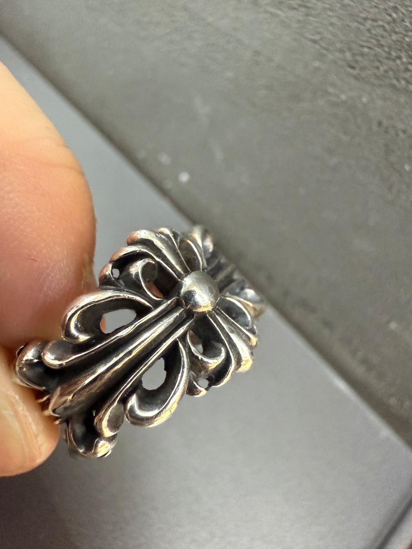 Chrome Hearts double floral cross ring