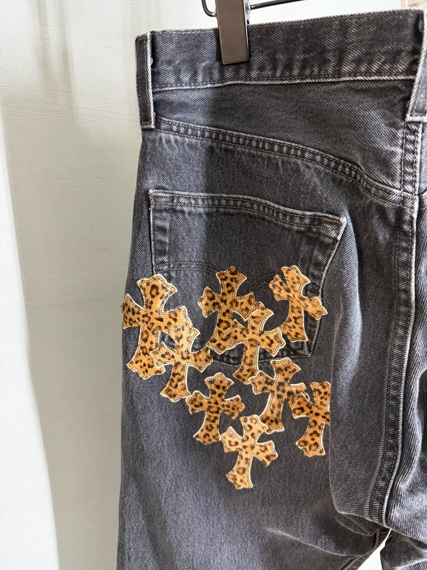 Chrome Hearts Leopard Cross Patch 501 Jeans