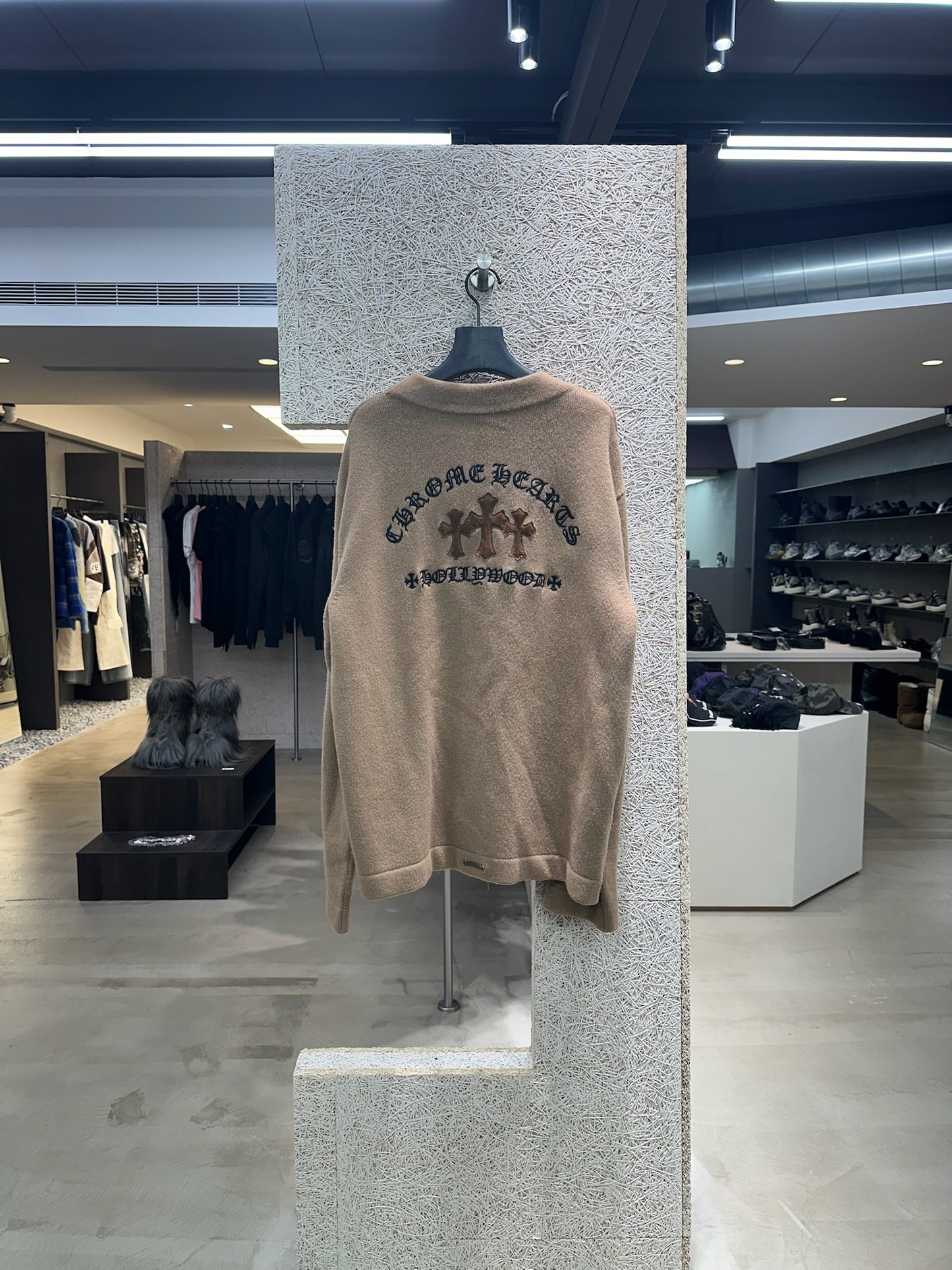 Chrome Hearts Leather Patch Cardigan
