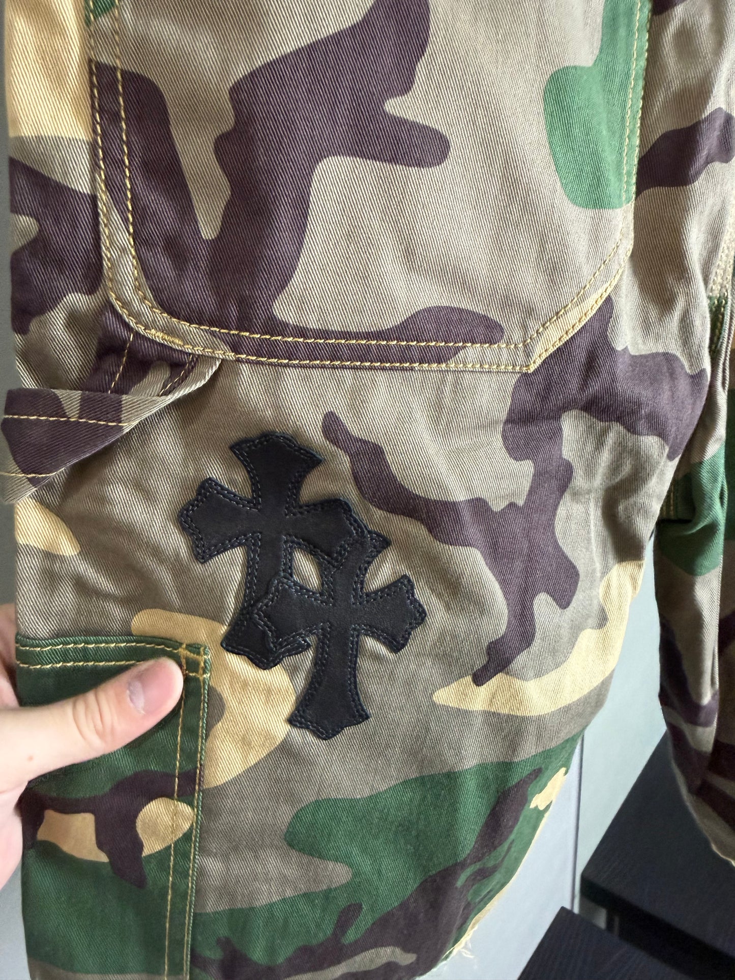 Chrome Hearts leather patched shorts