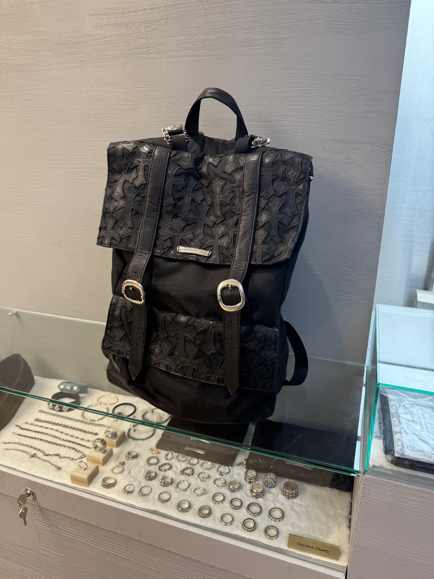 Chrome Hearts leather patches backpack