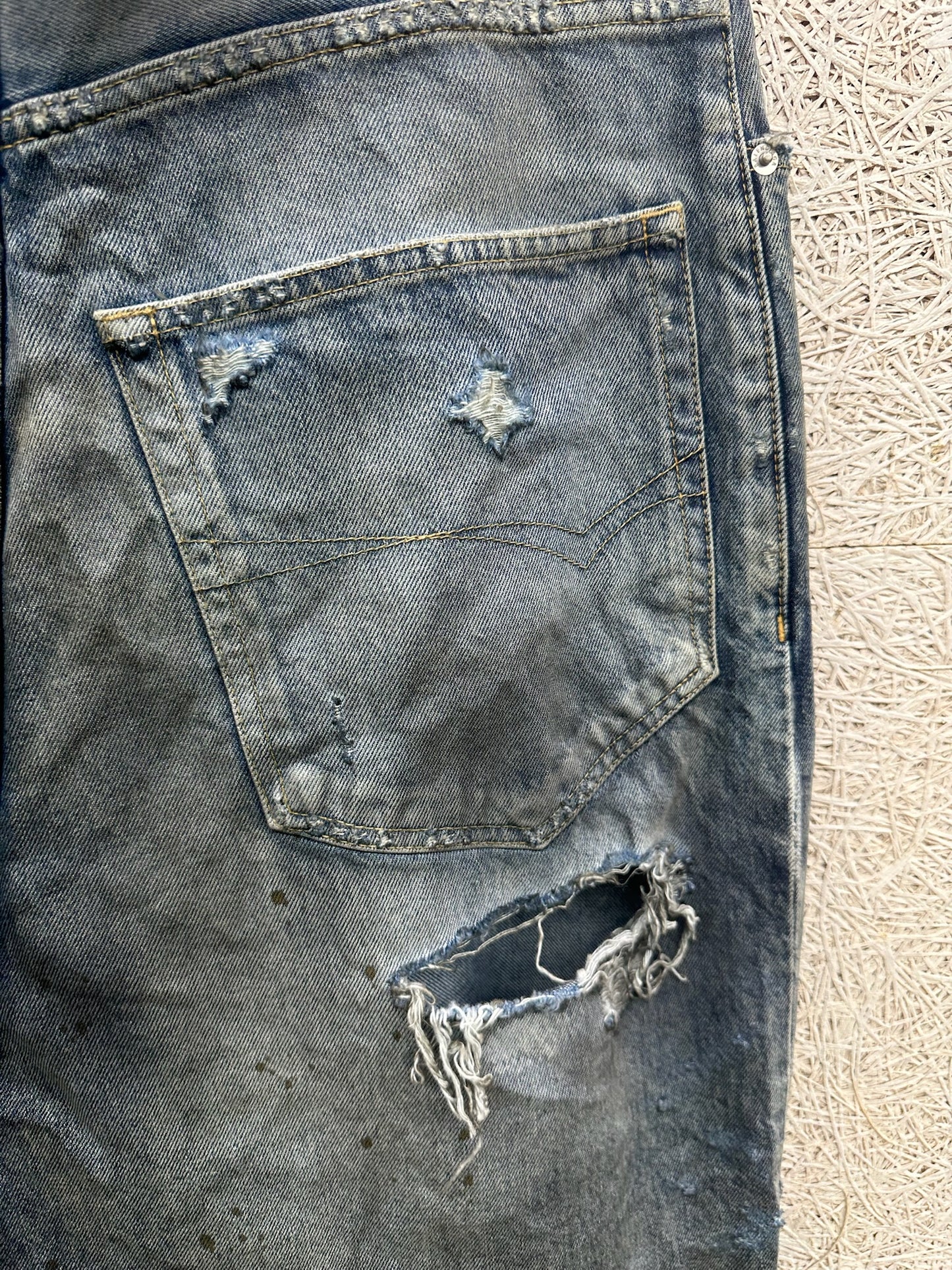 Balenciaga Distressed Wide Leg Jeans