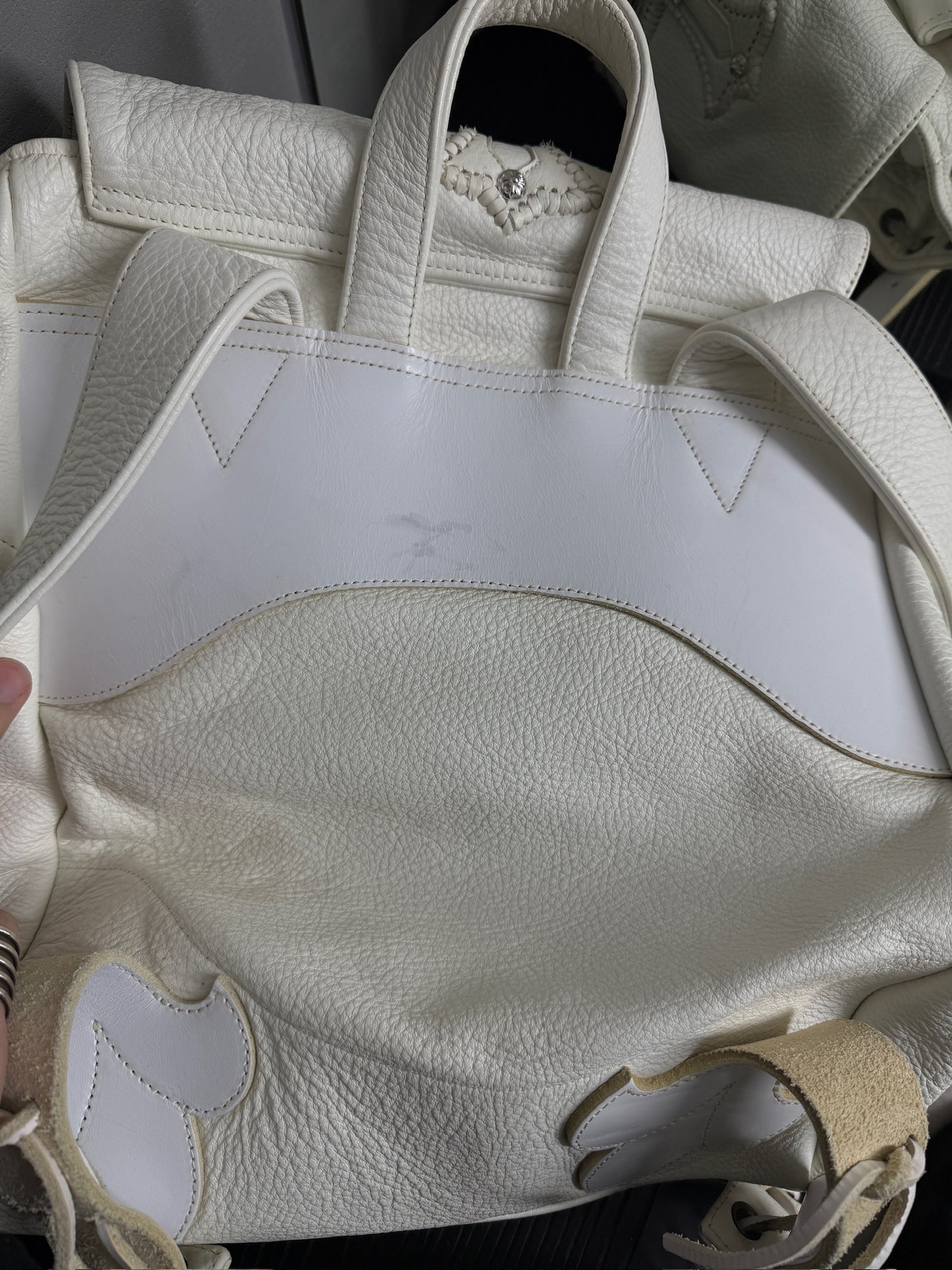 Chrome Hearts White Gunslinger Cemetery Backpack