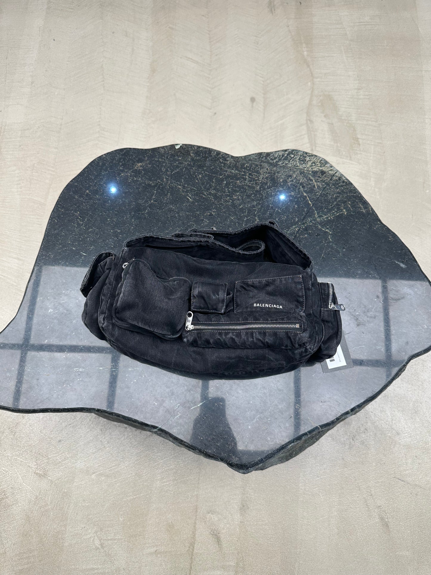 Balenciaga Superbusy Denim Shoulder Bag