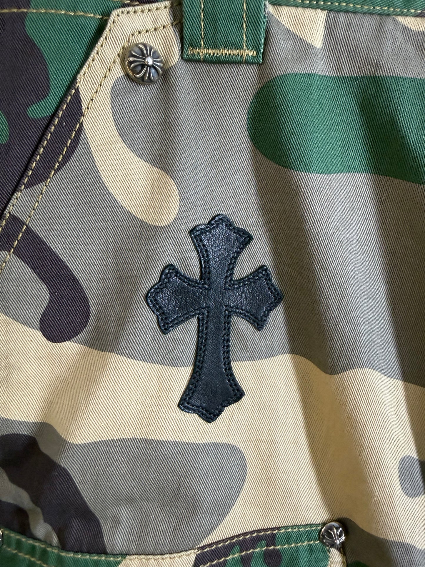 Chrome Hearts leather patched shorts