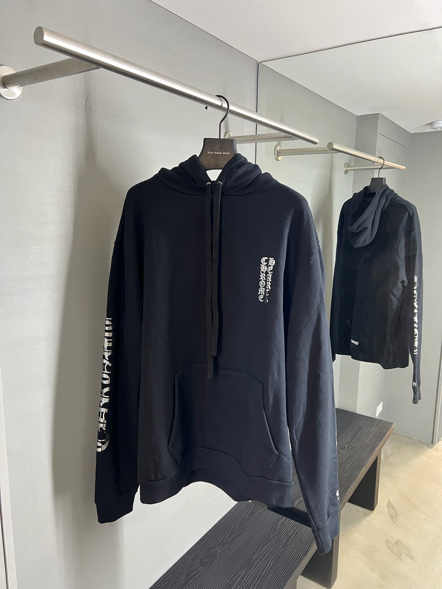Chrome Hearts Silver Script Logo Hoodie
