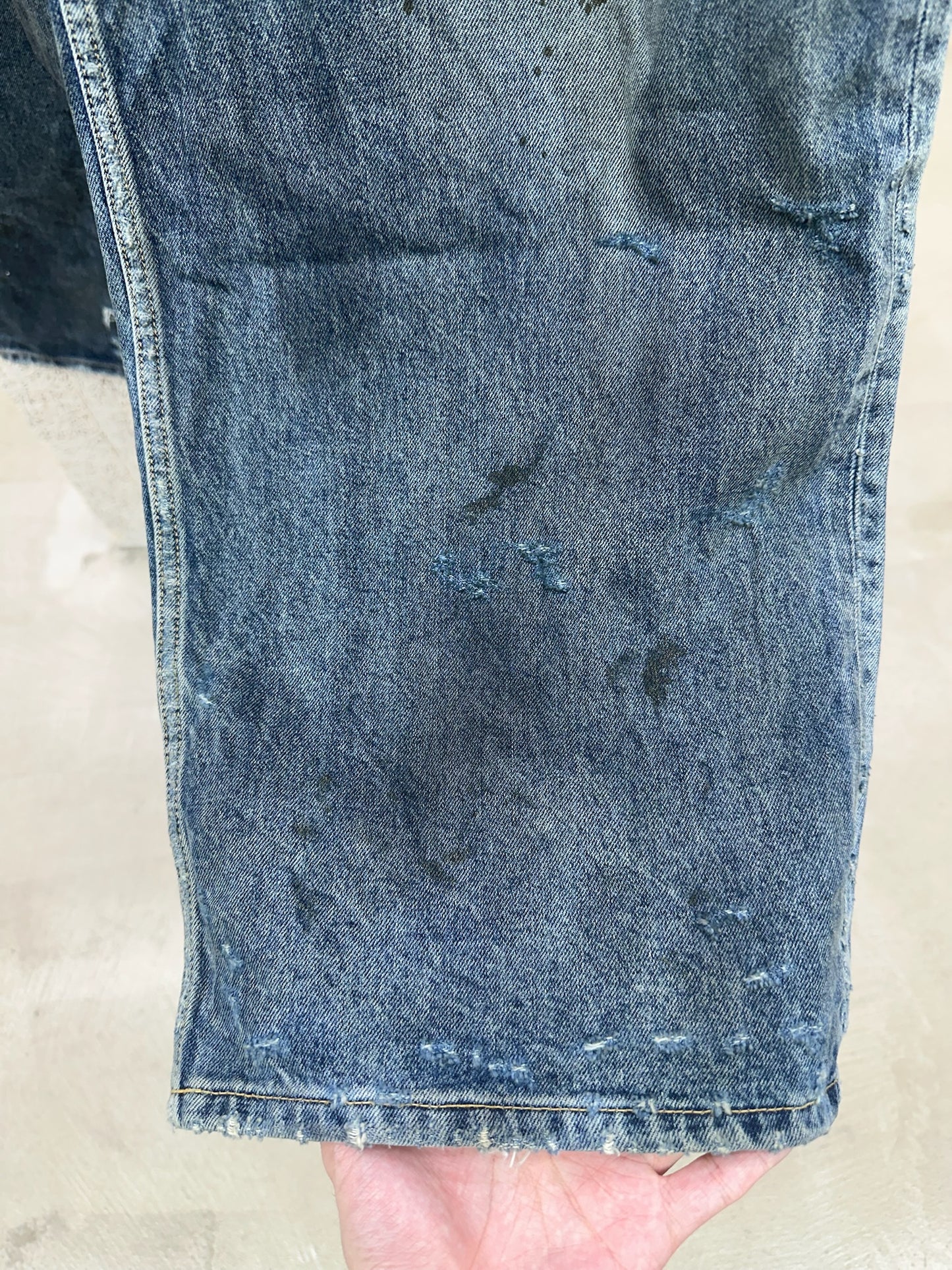 Balenciaga Distressed Wide Leg Jeans