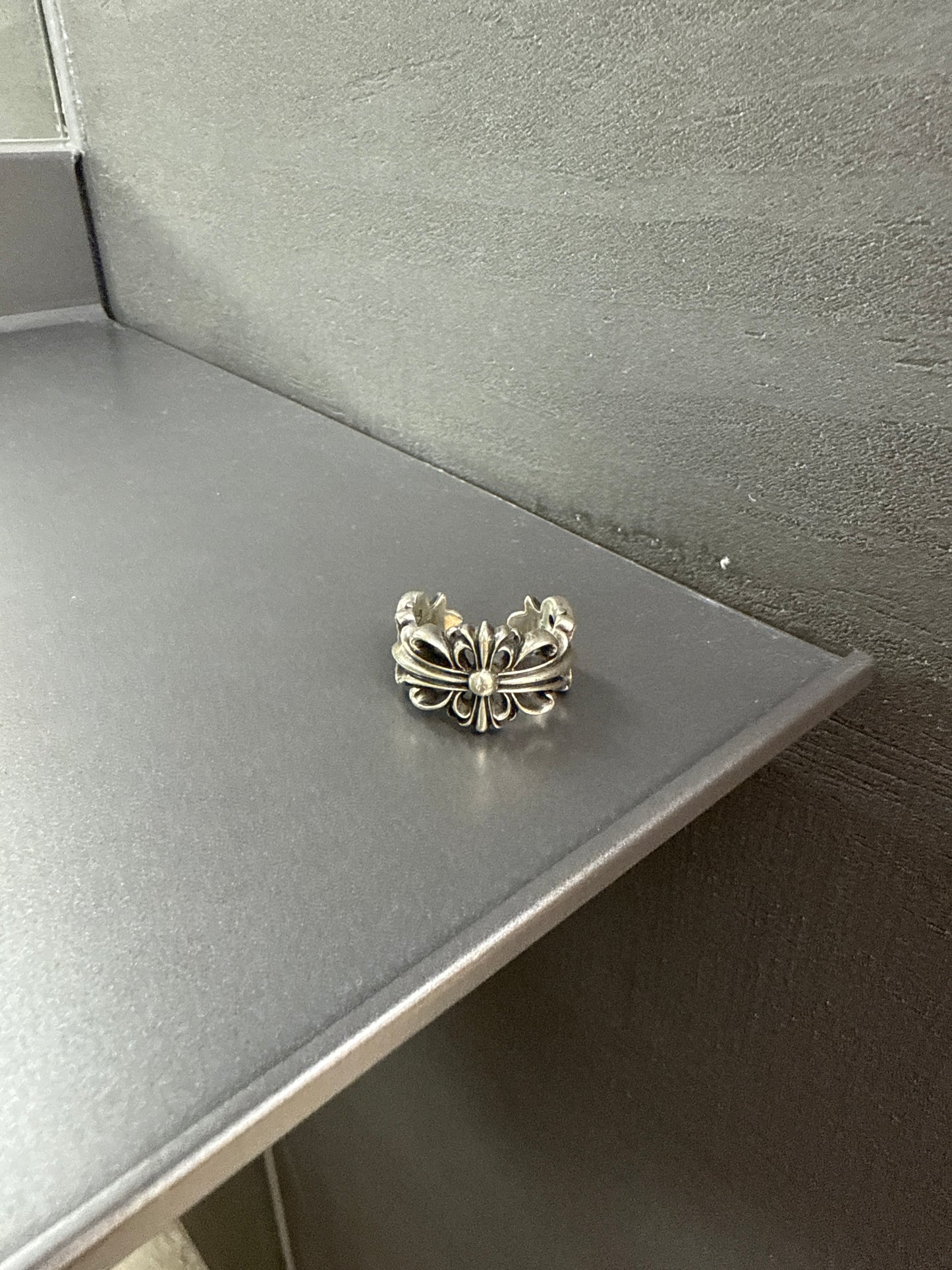 Chrome Hearts double floral cross ring