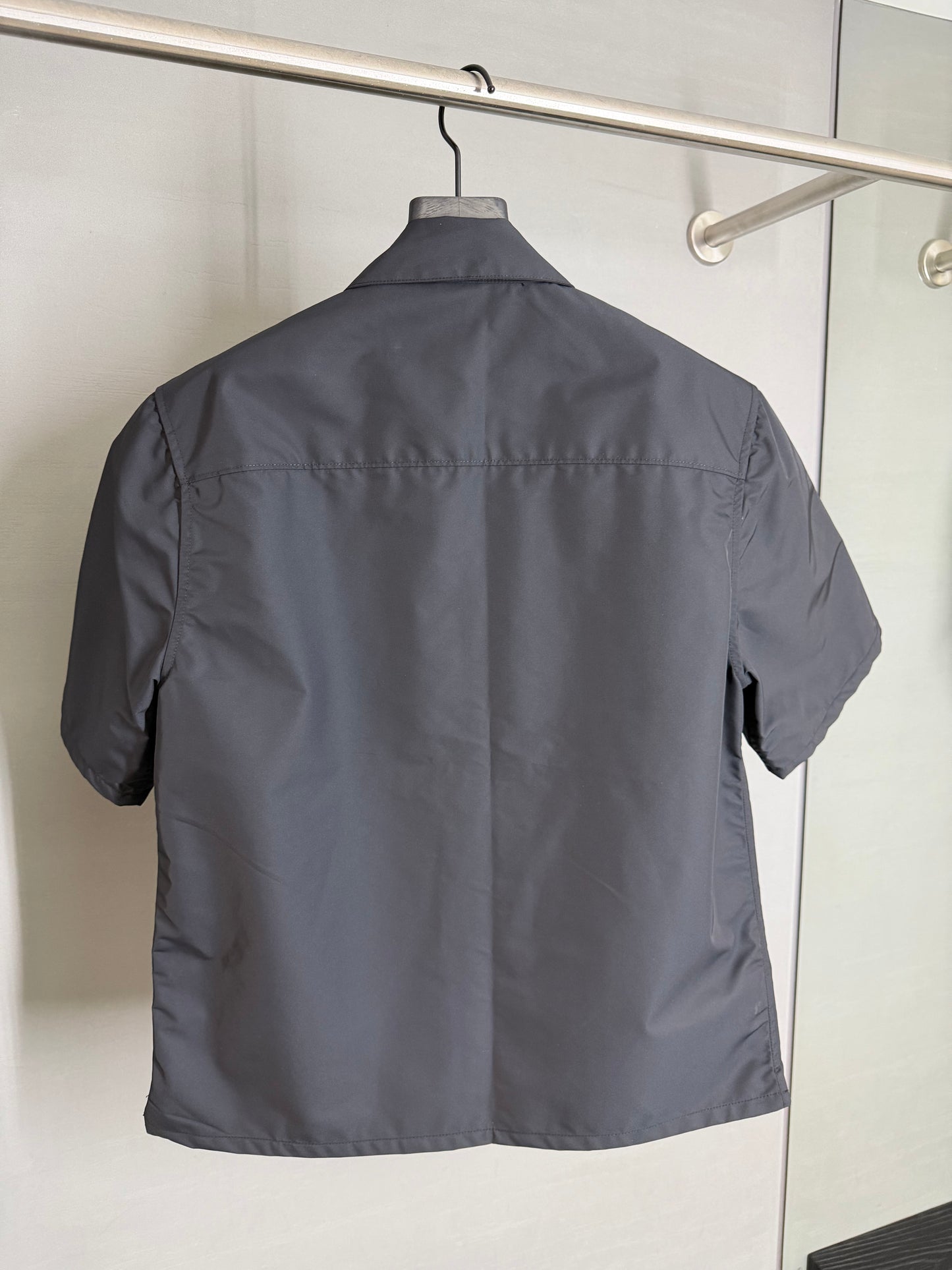 Chrome Hearts Nylon Leather Pockets Zip-Up Shirt (Lucky Patch)