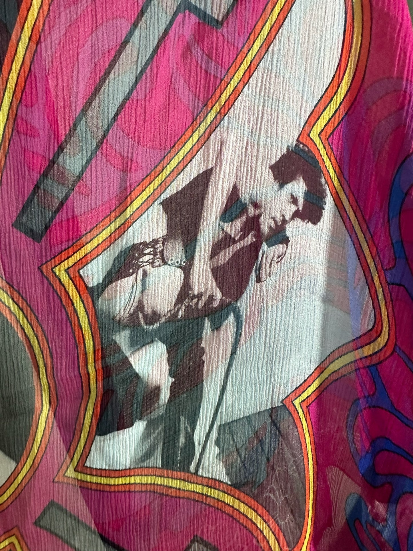 Chrome Hearts Robert Mapplethorpe Print Silk Scarf with Receipt